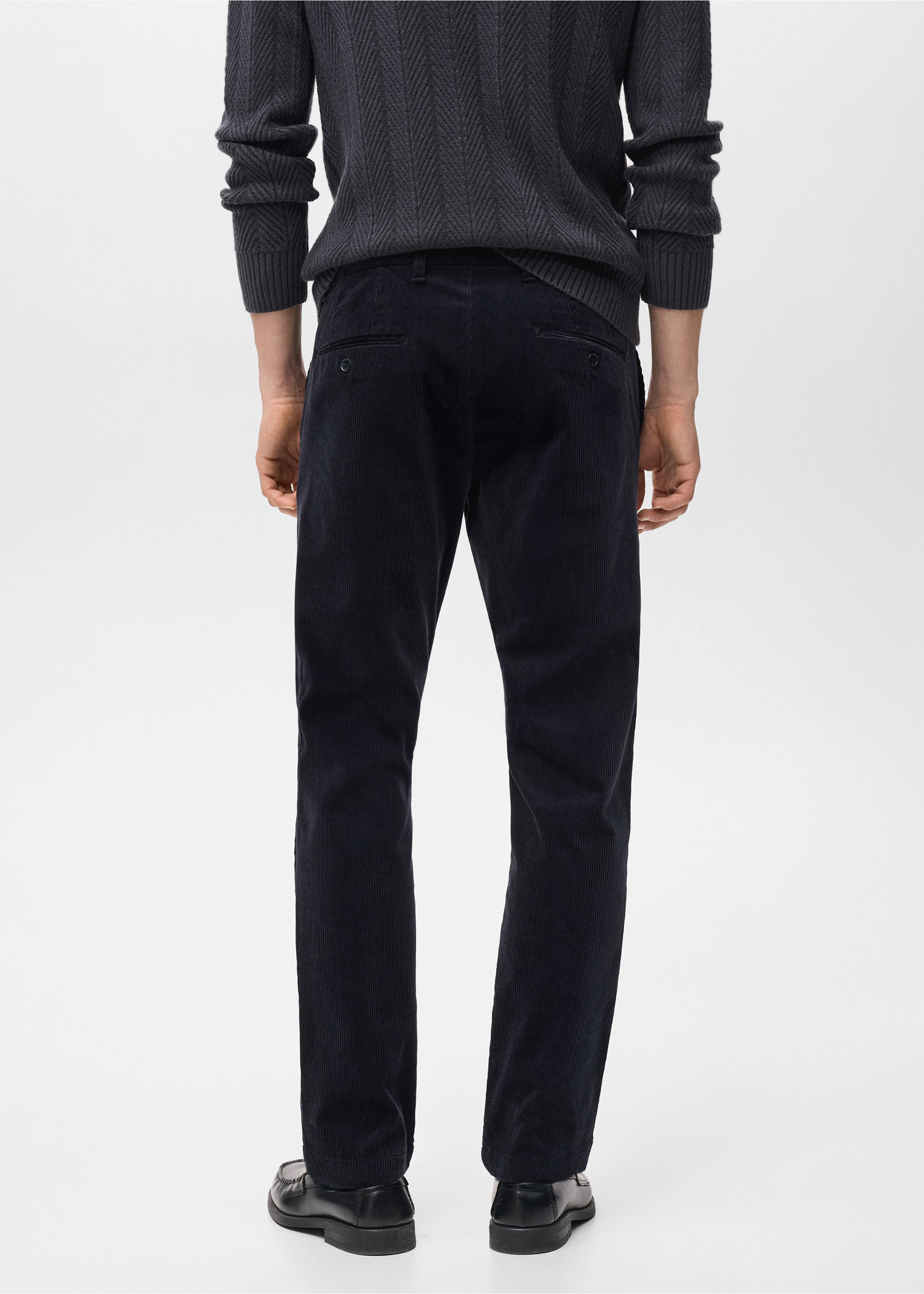 灯芯绒修身裤 - null, 海军蓝. Ref: 17017887-00.