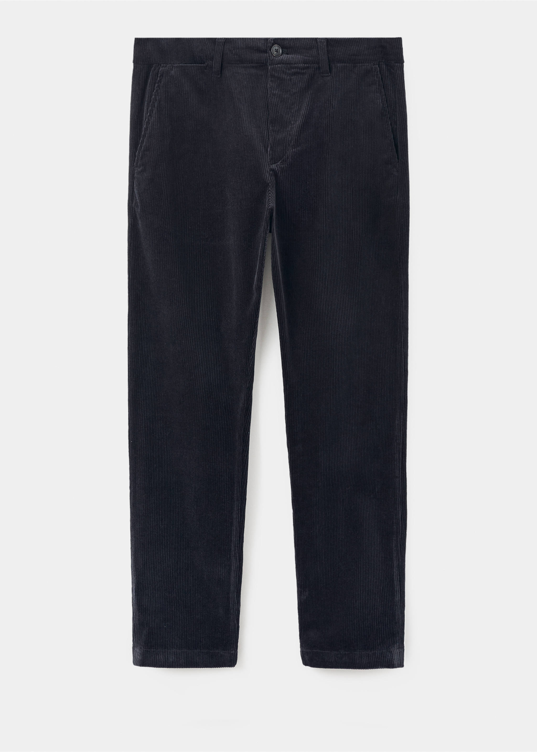 Брюки slim fit из вельвета - Изделие без модели, Глубокий темно-синий. Ref: 17017887-00.
