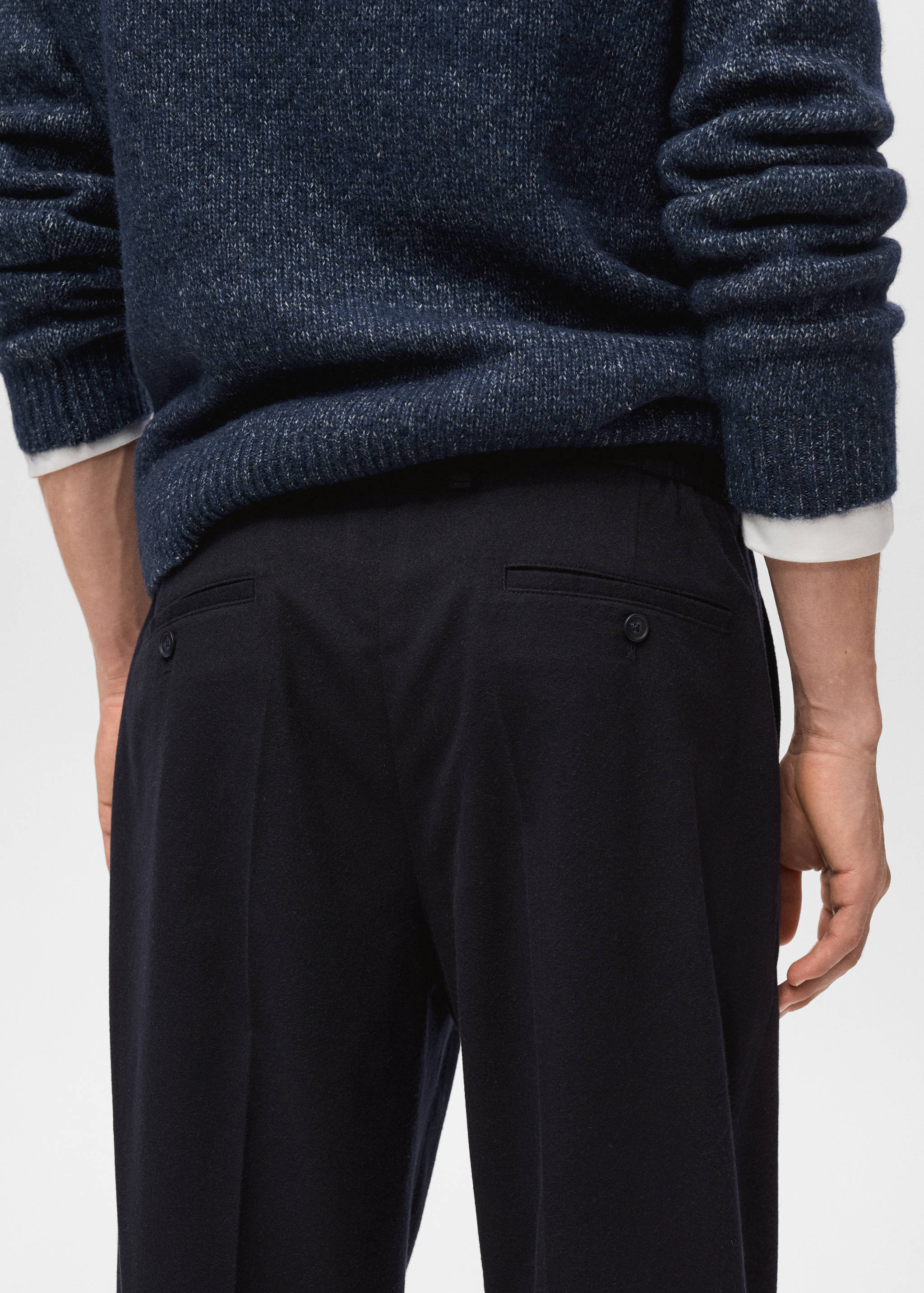Regular-fit pleated flannel trousers - Details of the article 6