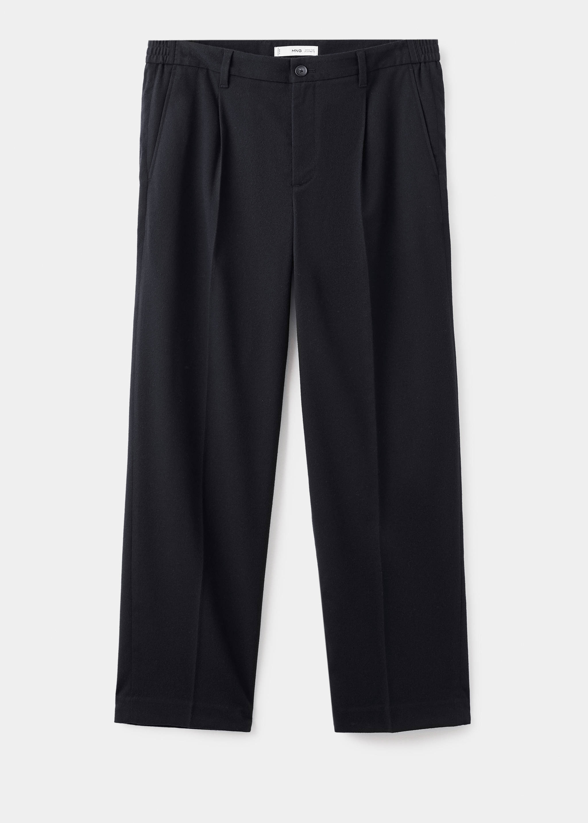 Regular-fit pleated flannel trousers - Article without model