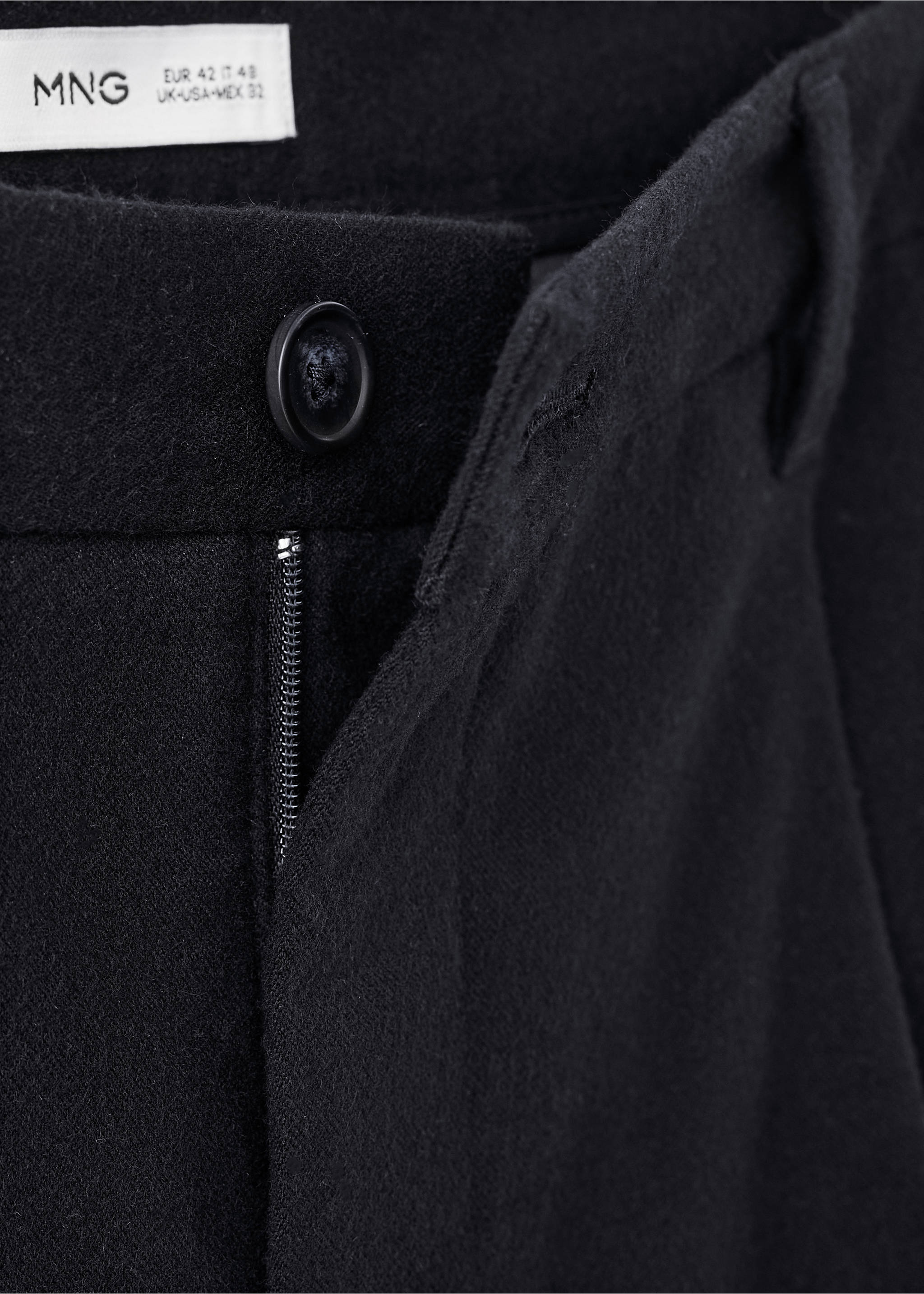 Pantalon flanelle regular-fit à pinces - Détail de l'article 8, Bleu marine. Ref: 17017888-00.