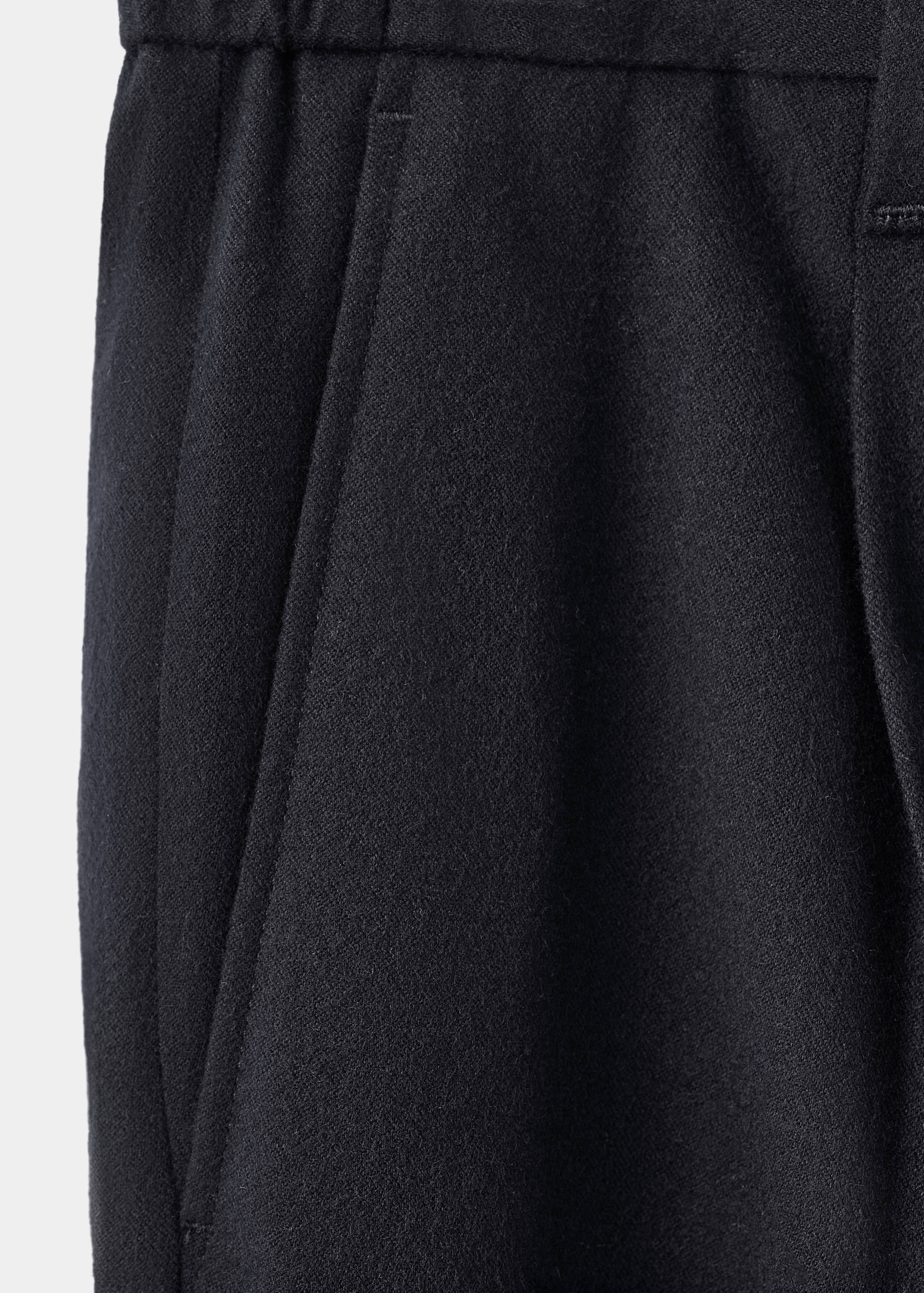 Regular-fit pleated flannel trousers - Details of the article 0