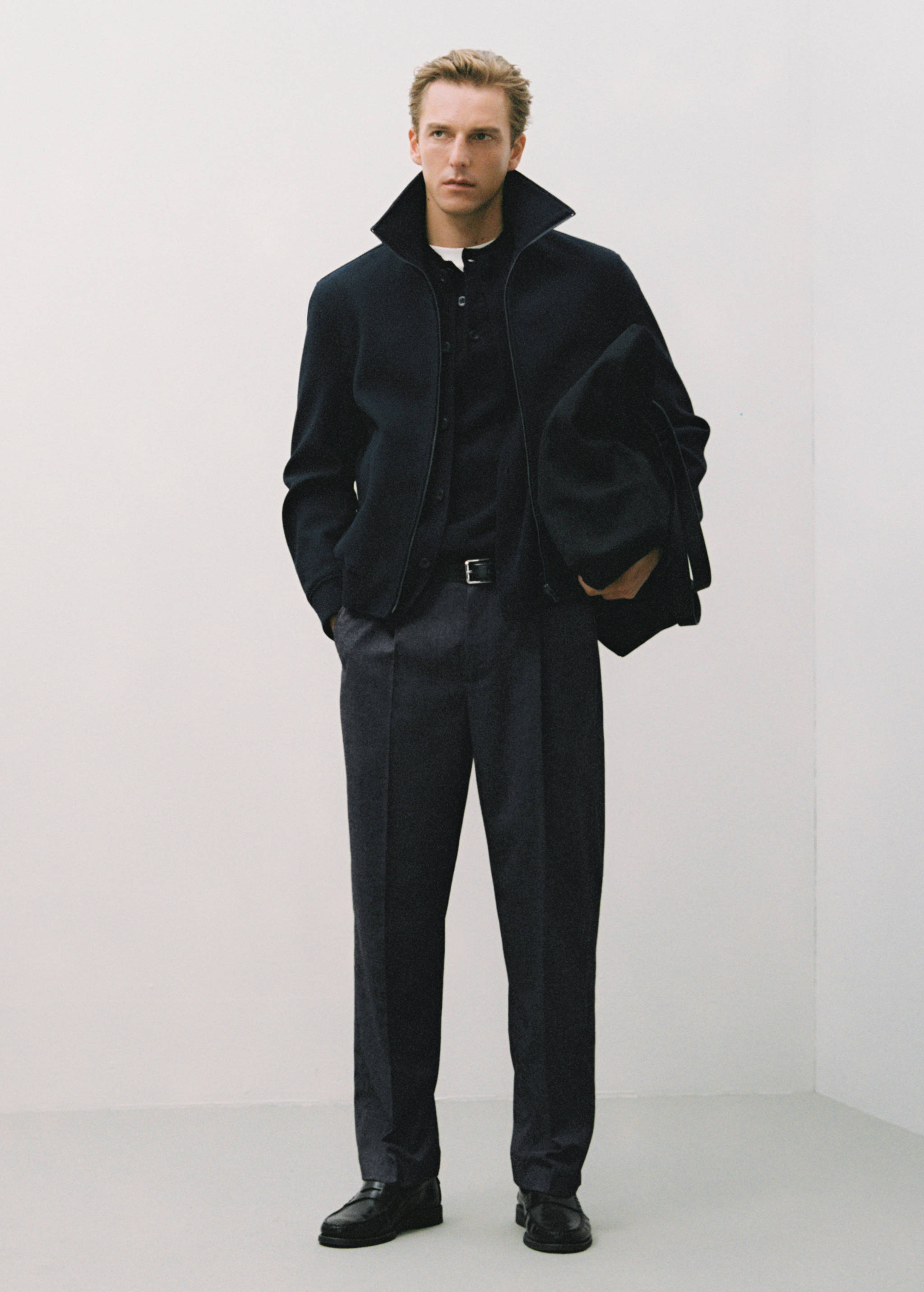 Regular-fit pleated flannel trousers - Details of the article 5