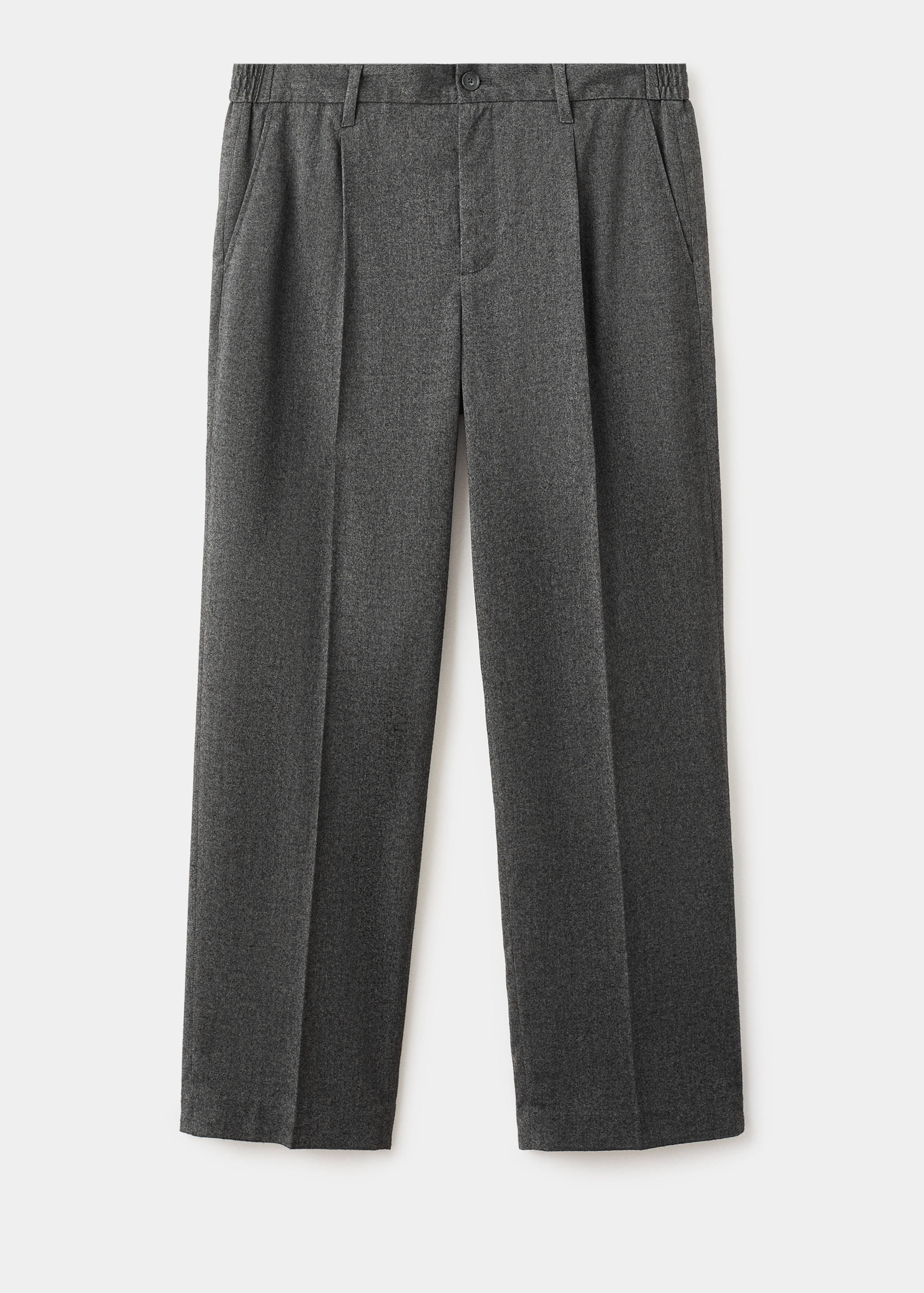 Regular-fit pleated flannel trousers - Article without model