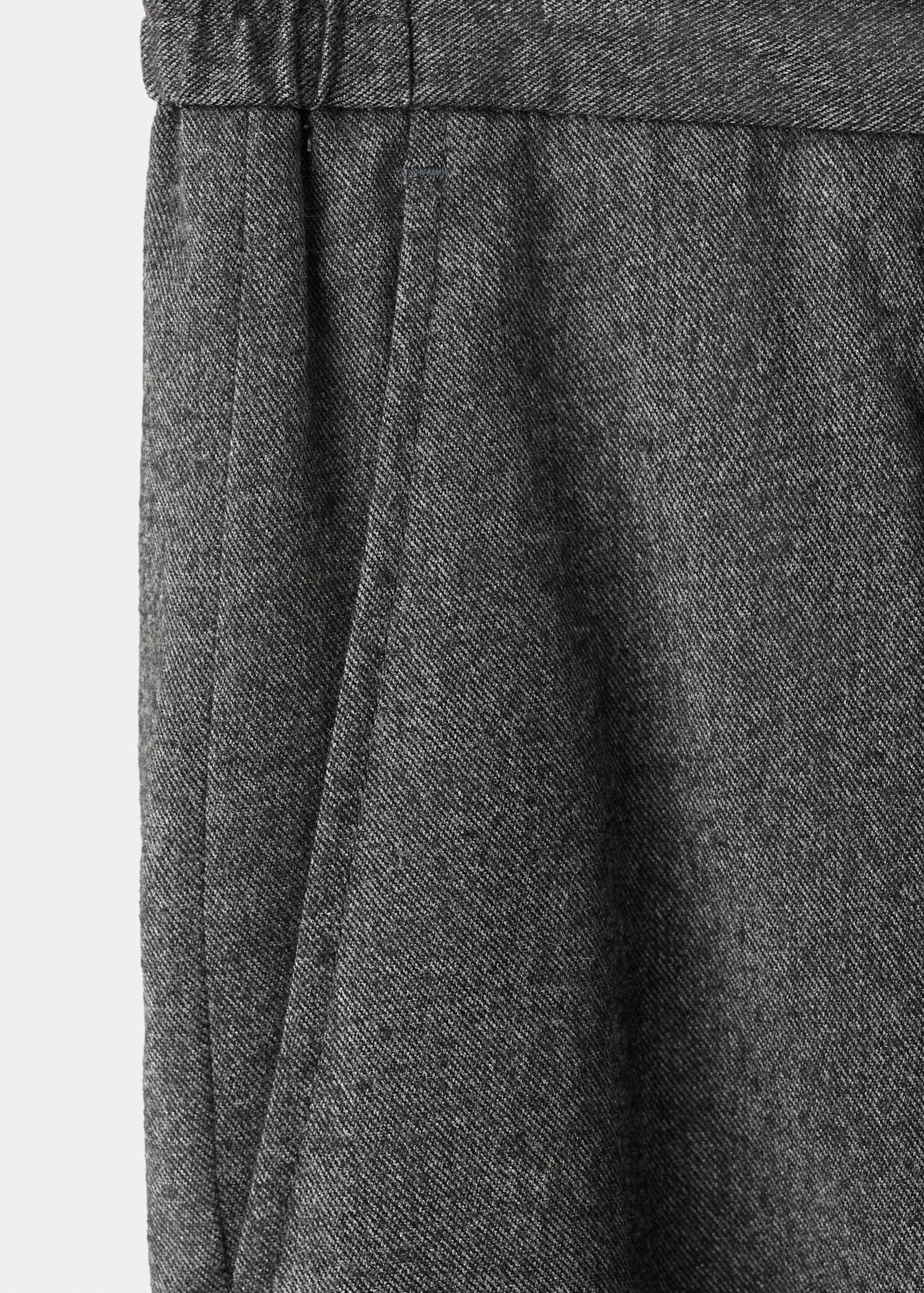 Regular-fit pleated flannel trousers - Details of the article 0