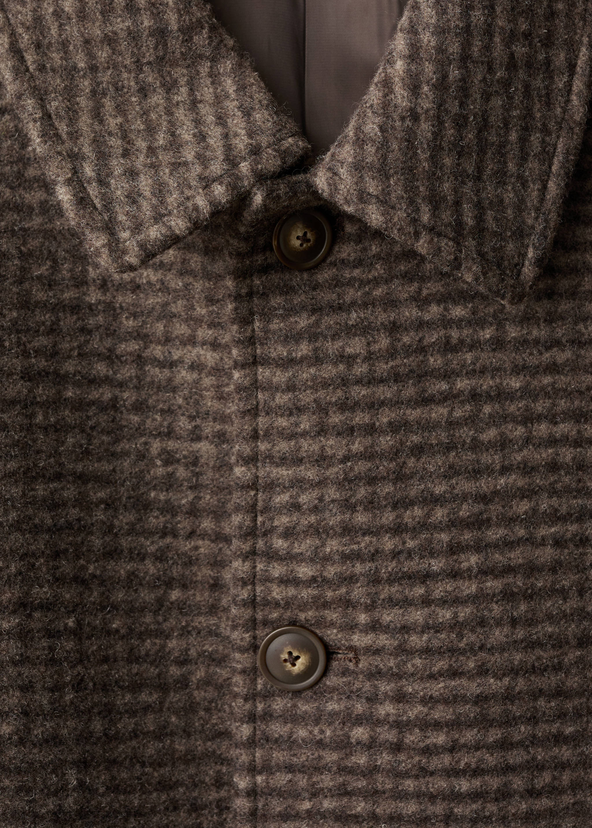 长款格纹结构大衣 - null