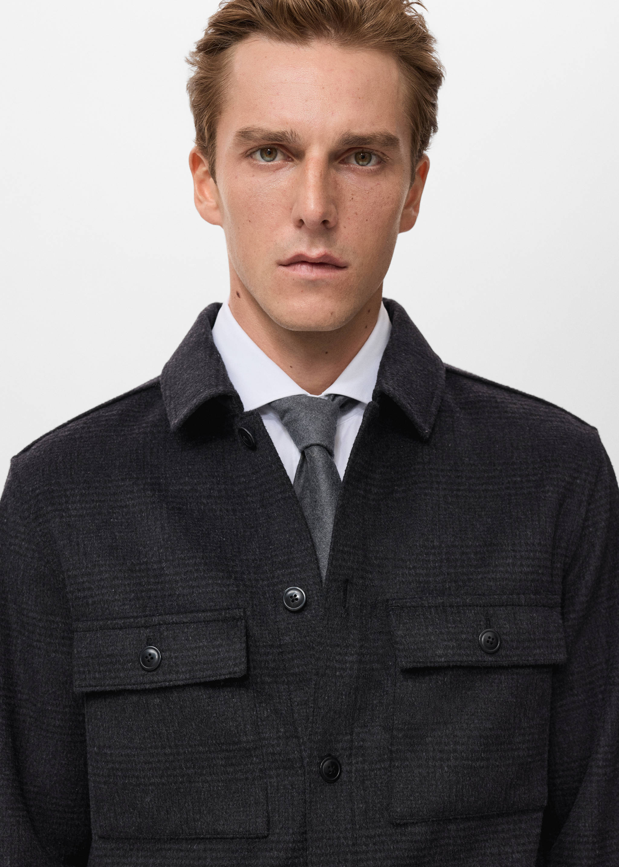 Wool-blend check jacket - Details of the article 1