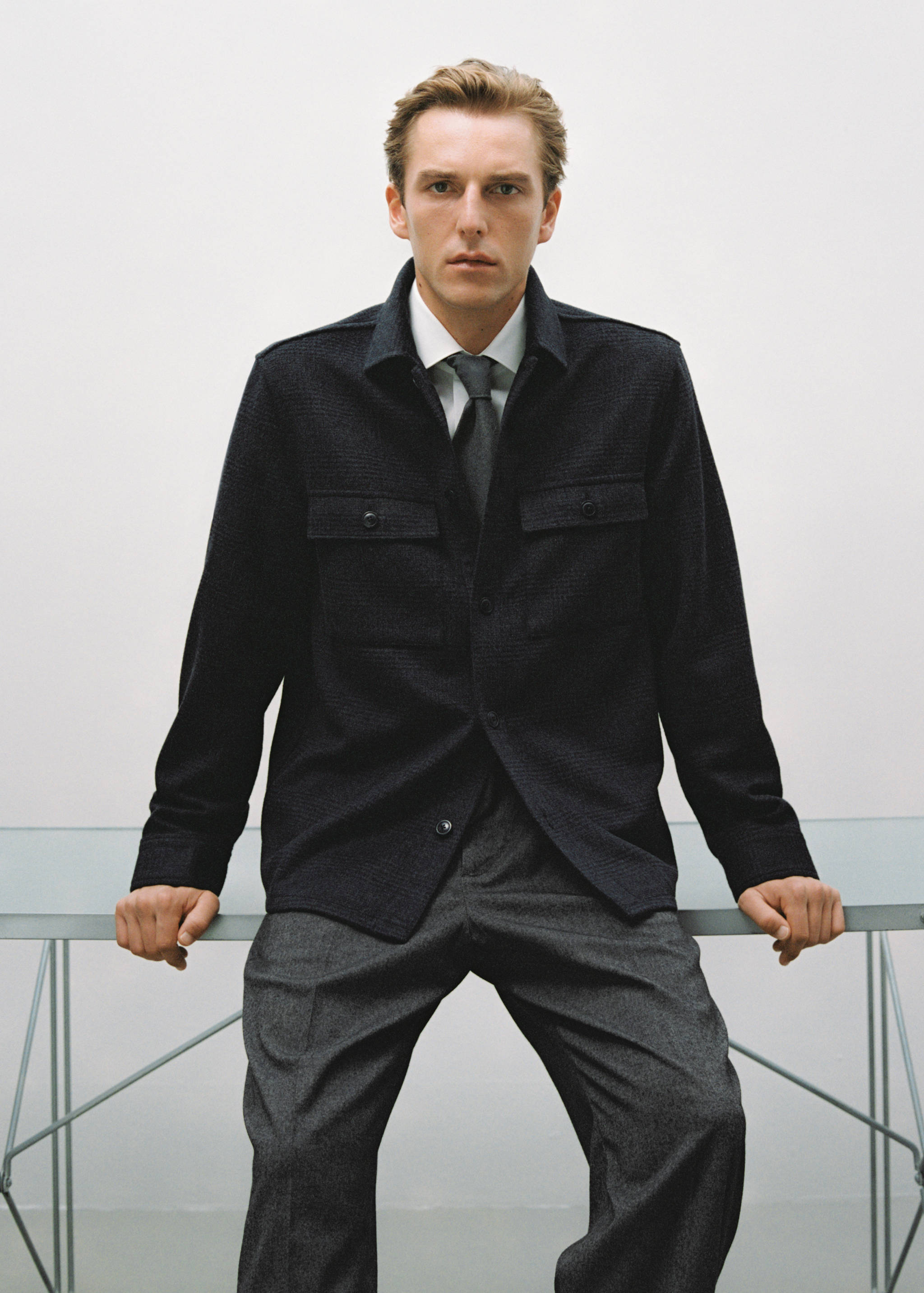Wool-blend check jacket - Details of the article 3