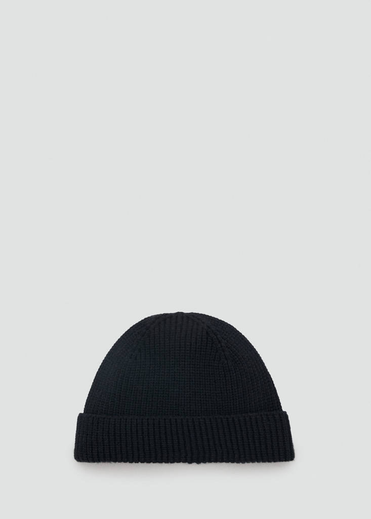 Rib-knit cap — Navy