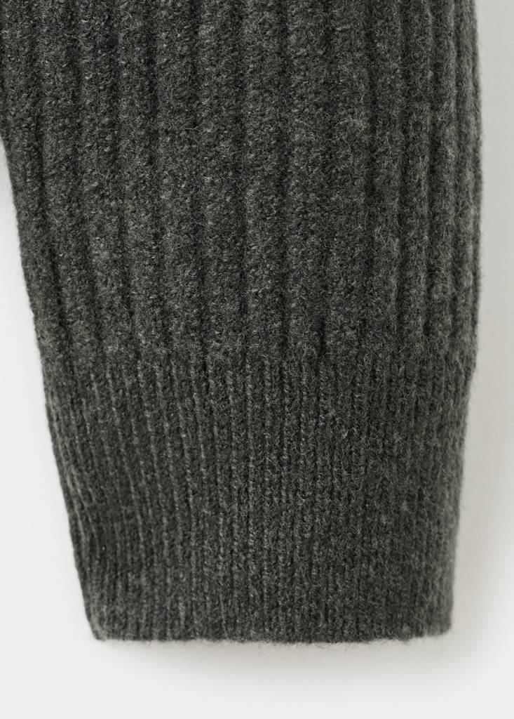 Knitted ribbed sweater — Dark Green