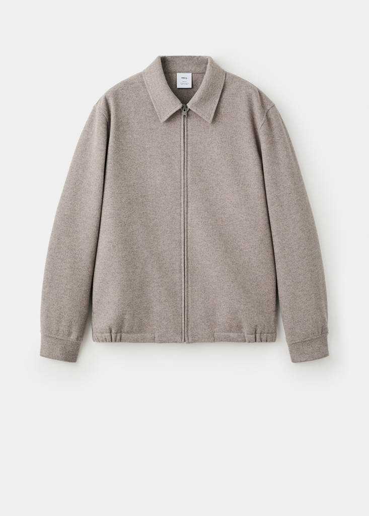 Zip-up cloth jacket — Medium Brown