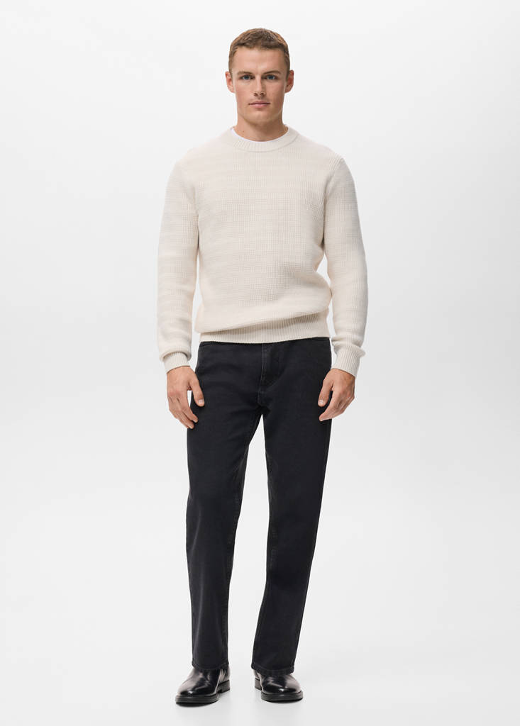 Structured knitted sweater — Off White