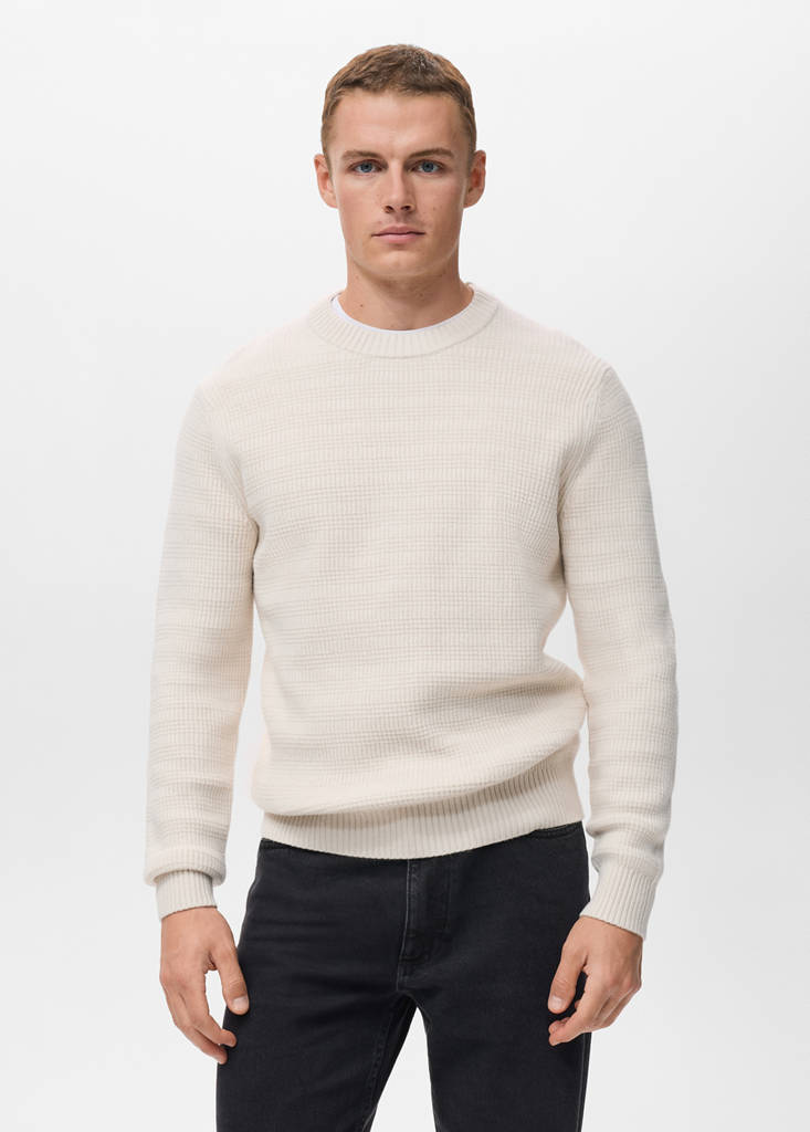 Structured knitted sweater — Off White