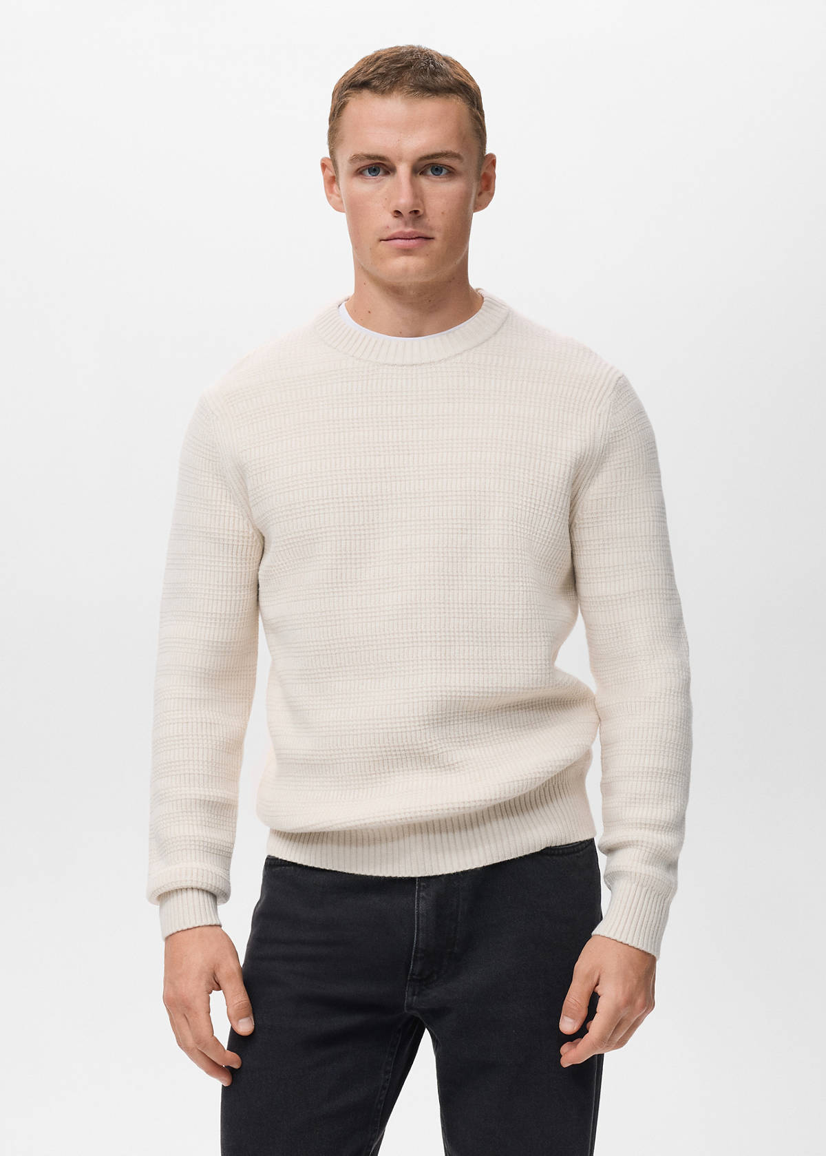 Structured knitted sweater — Off White