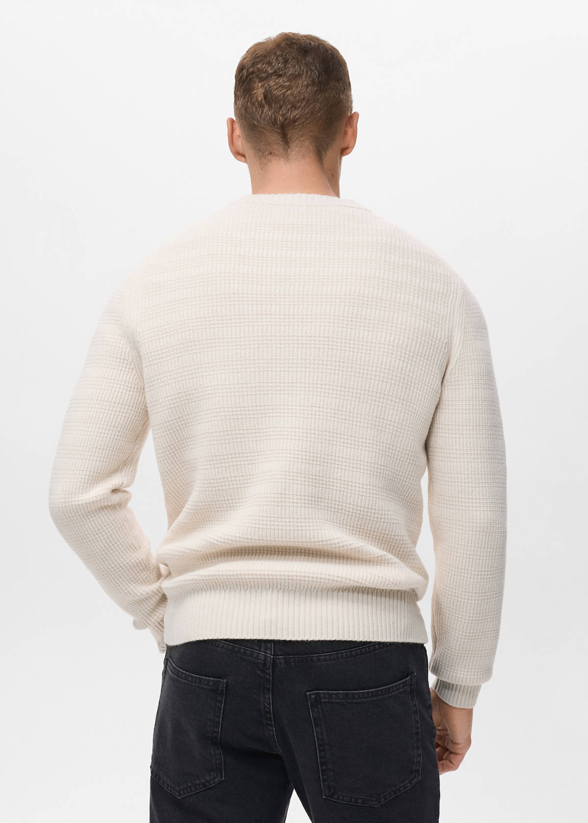 Structured knitted sweater — Off White