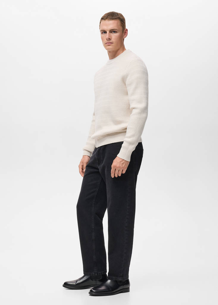 Structured knitted sweater — Off White