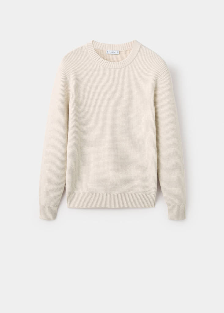 Structured knitted sweater — Off White
