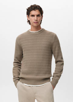 Structured knitted sweater — Medium Brown 1