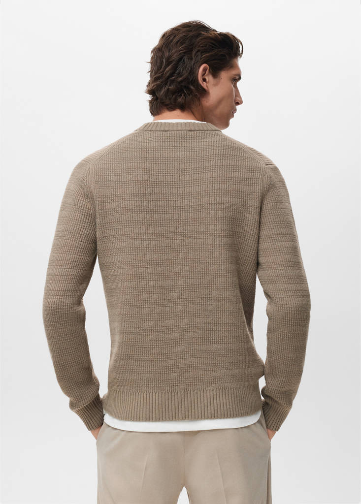 Structured knitted sweater — Medium Brown
