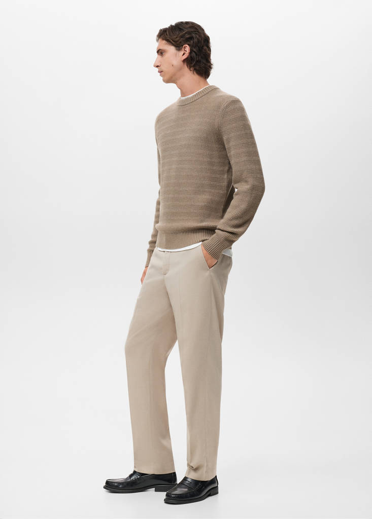 Structured knitted sweater — Medium Brown