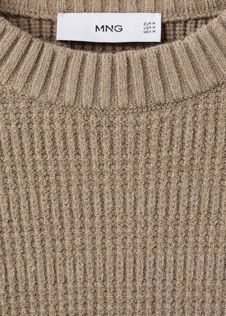 Structured knitted sweater — Medium Brown