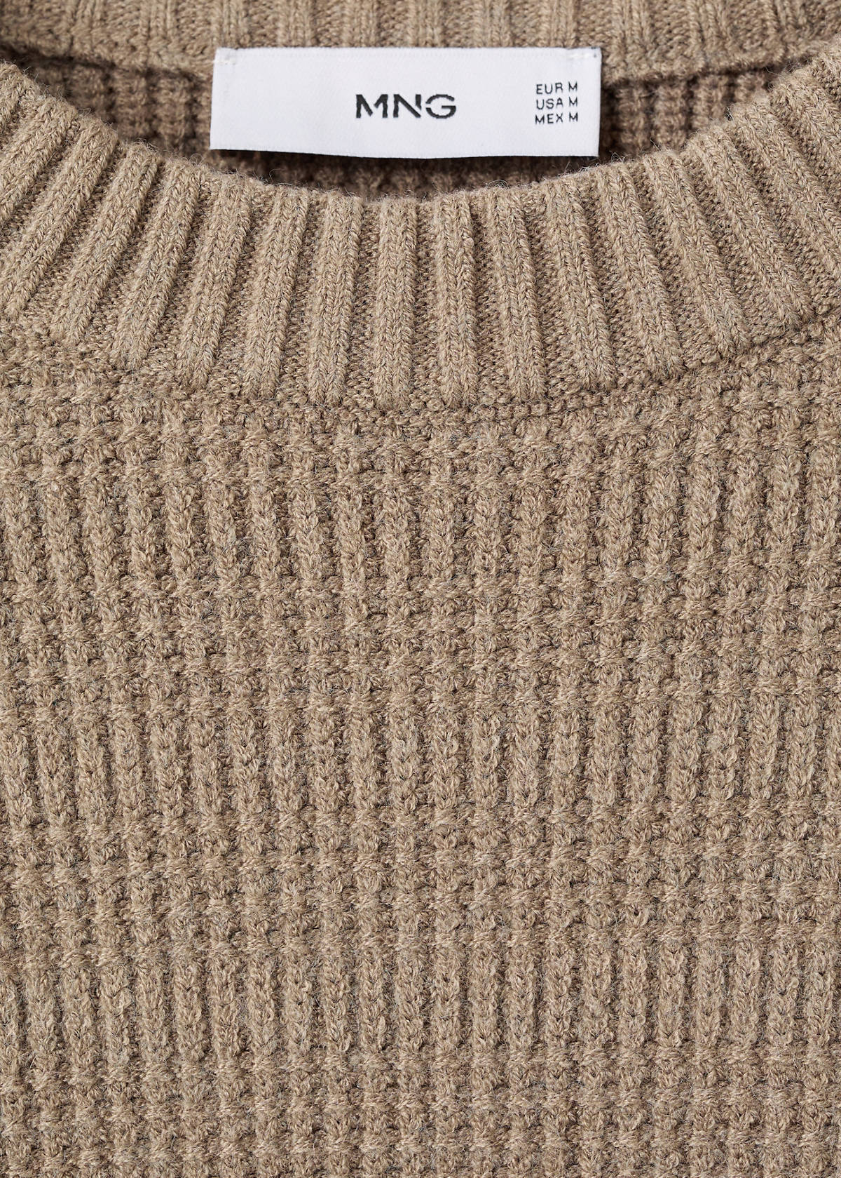 Structured knitted sweater — Medium Brown