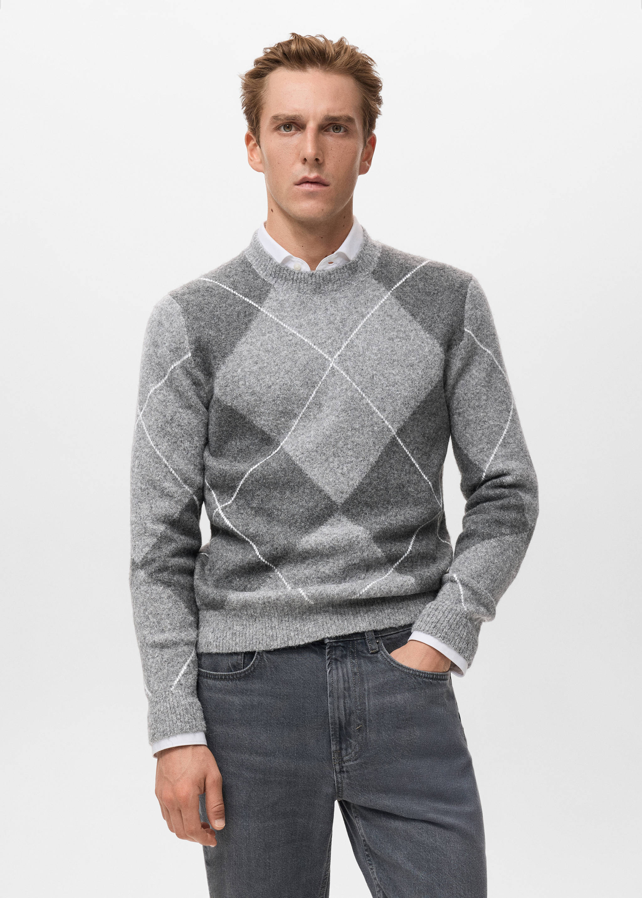 Argyle knit sweater - Medium plane