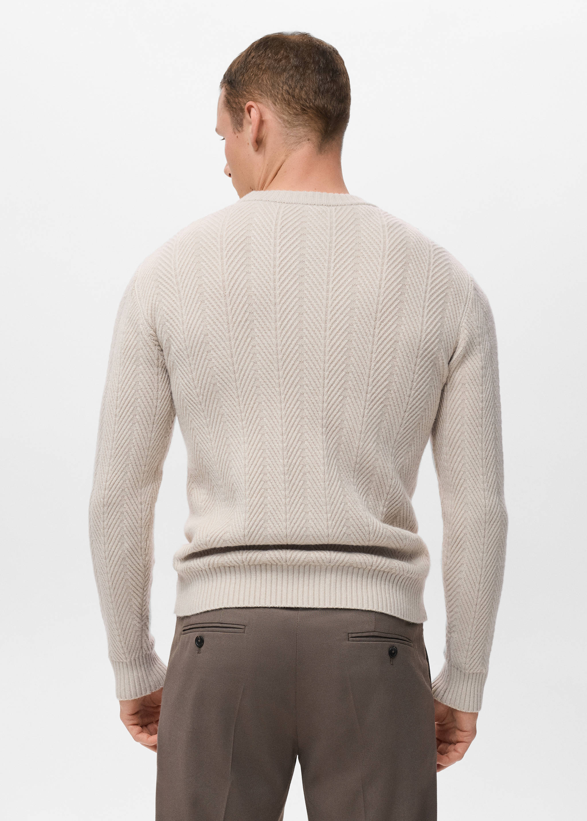 Herringbone structured sweater - Reverse of the article