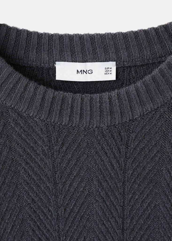 Herringbone structured sweater — Indigo Blue