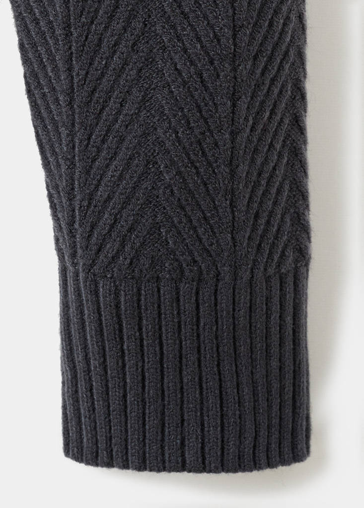 Herringbone structured sweater — Indigo Blue