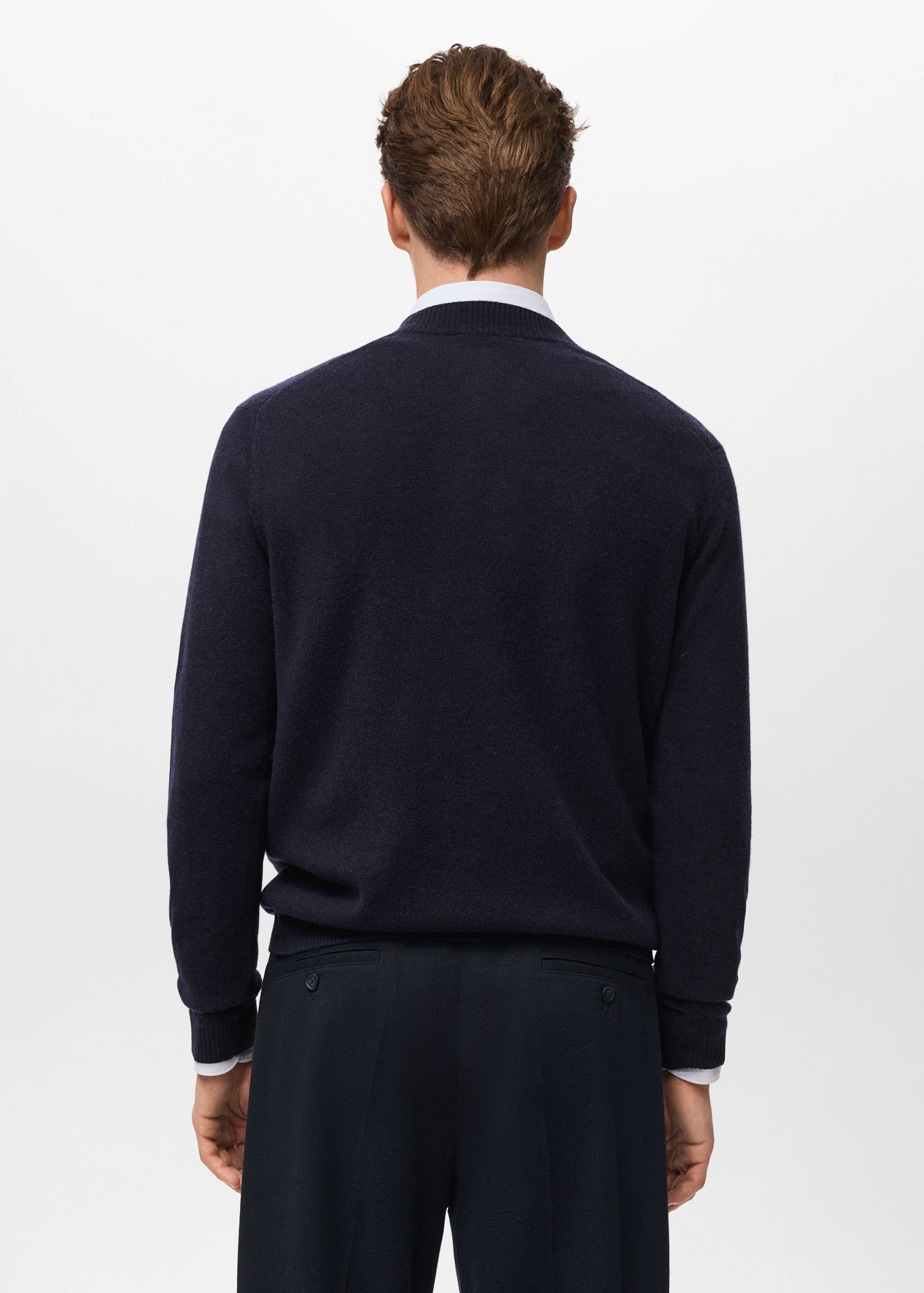 100% extra-fine wool knitted sweater - Reverse of the article