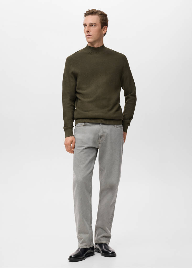 Structured perkins-neck sweater — Dark Green