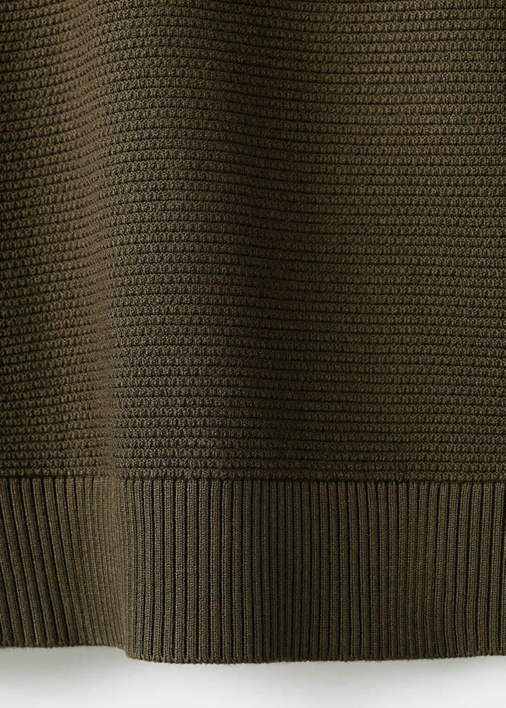 Structured perkins-neck sweater — Dark Green
