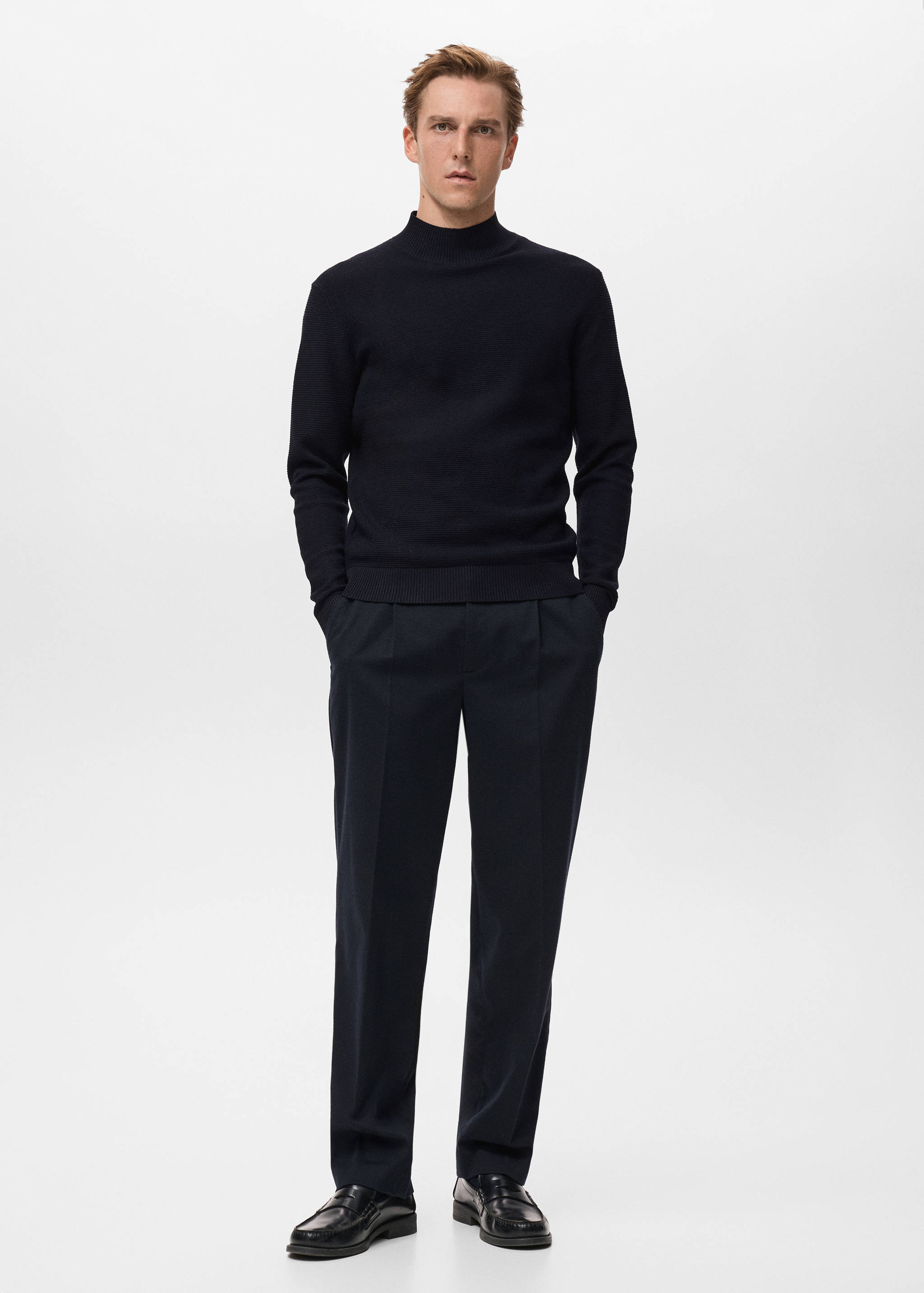 Structured perkins-neck sweater - General plane