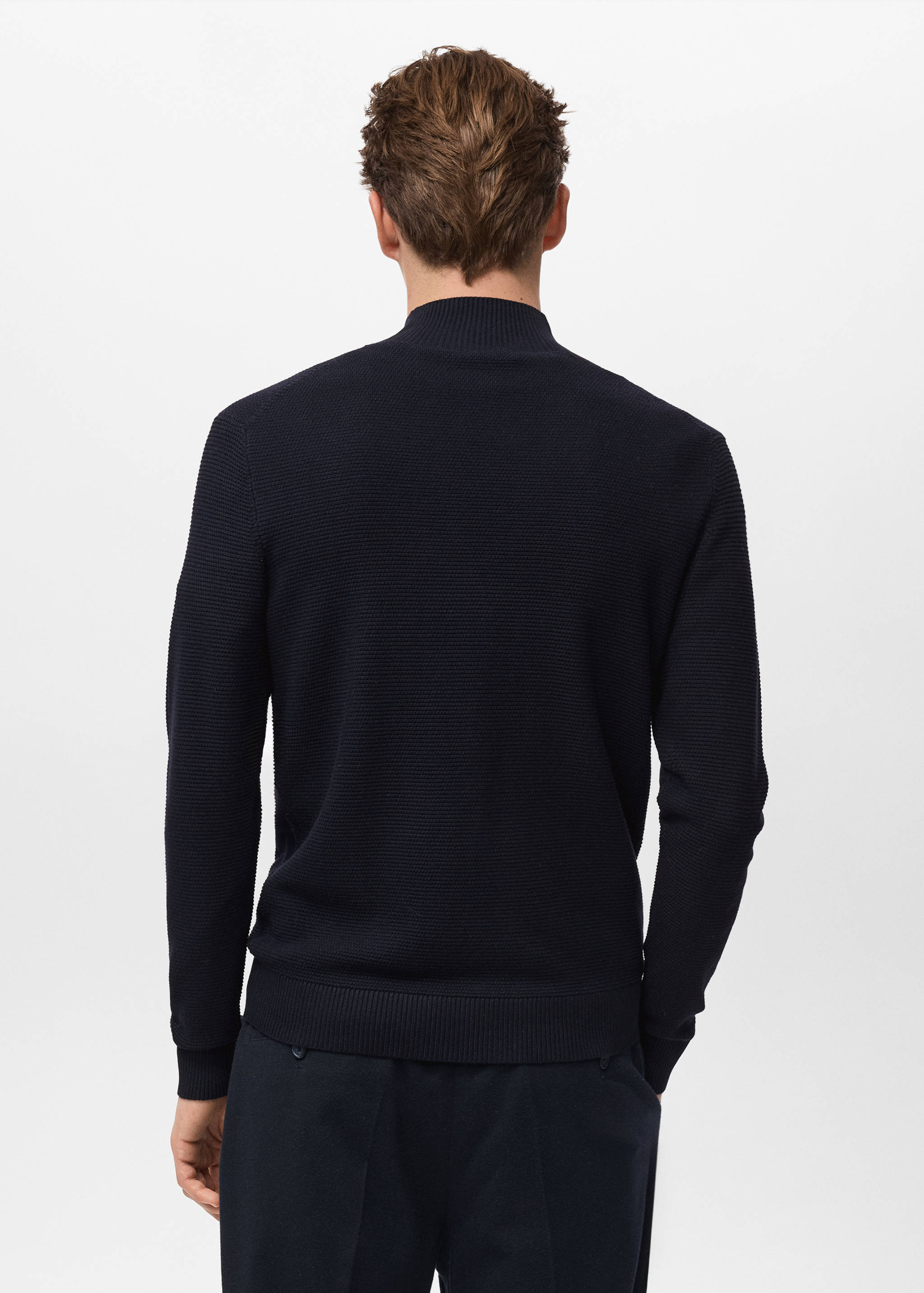 Structured perkins-neck sweater - Reverse of the article