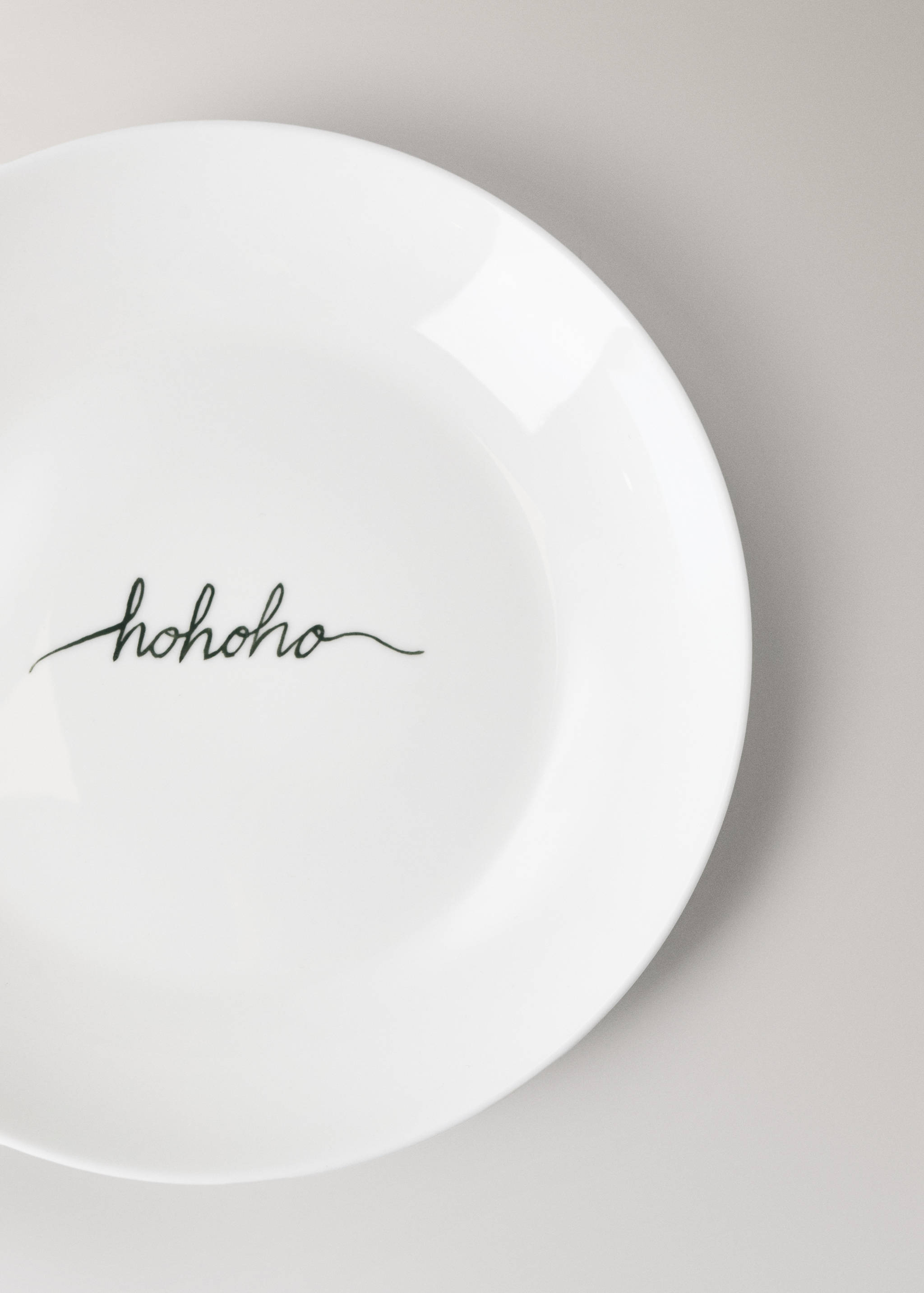 Bone china dessert plate with Christmas phrase detail - Details of the article 1