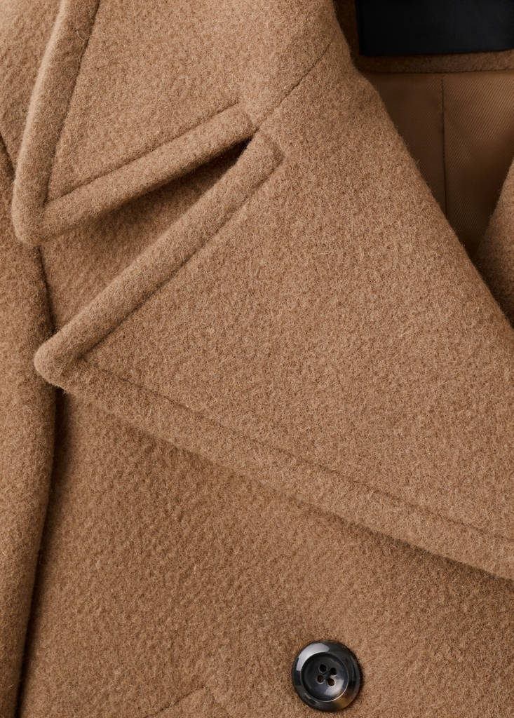 Manteco wool double-breasted coat — Medium Brown
