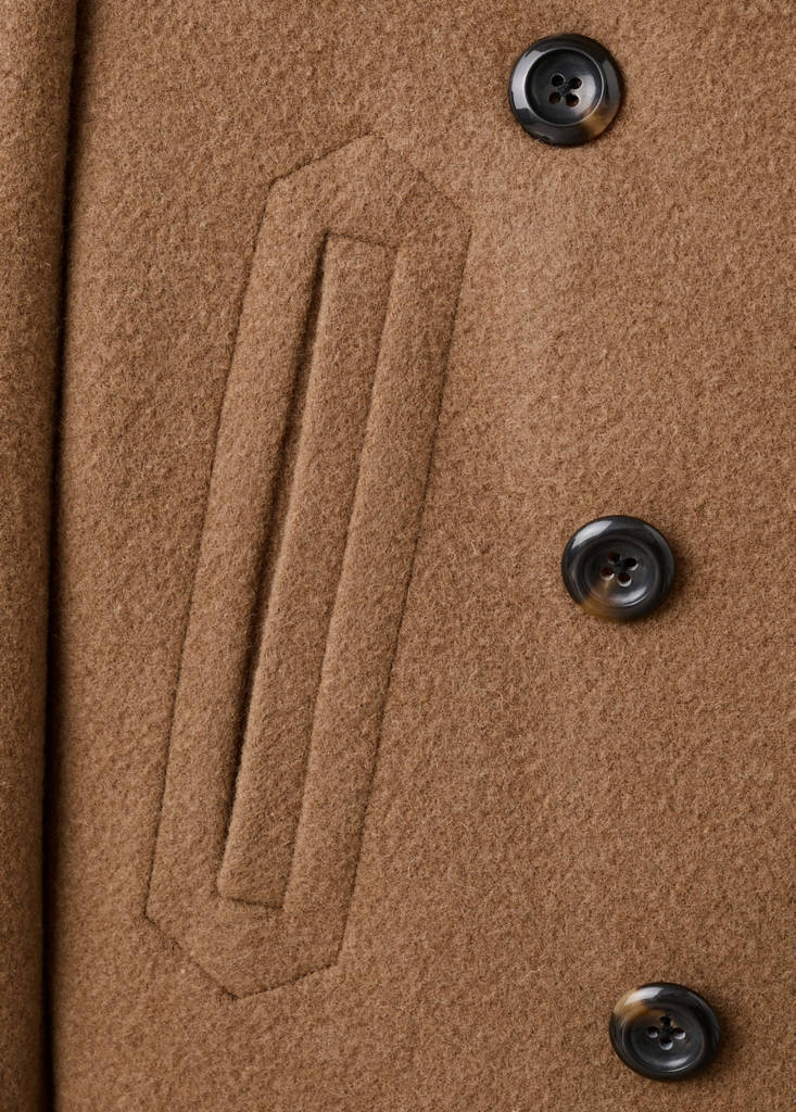 Manteco wool double-breasted coat — Medium Brown
