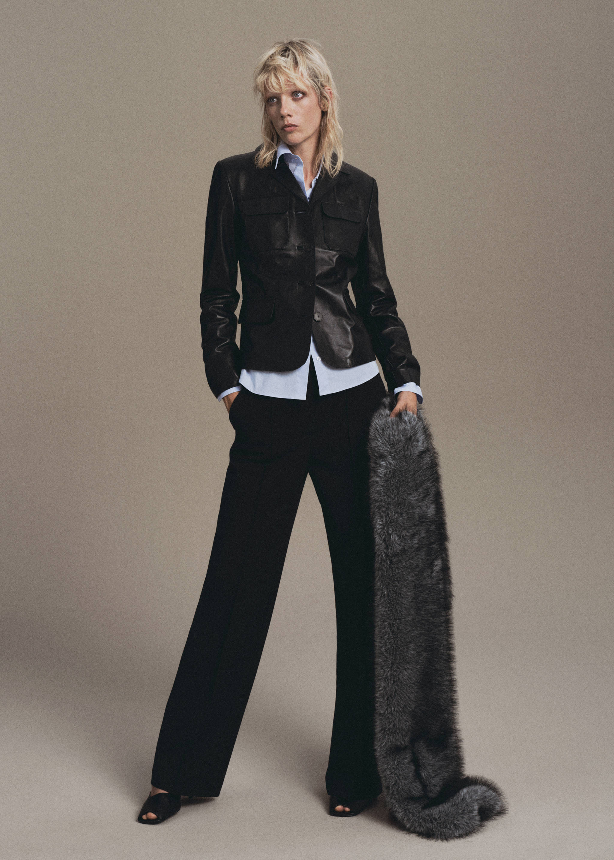 กางเกงขายาวทรงตรงดีเทลตะเข็บ - เครื่องบินทั่วไป