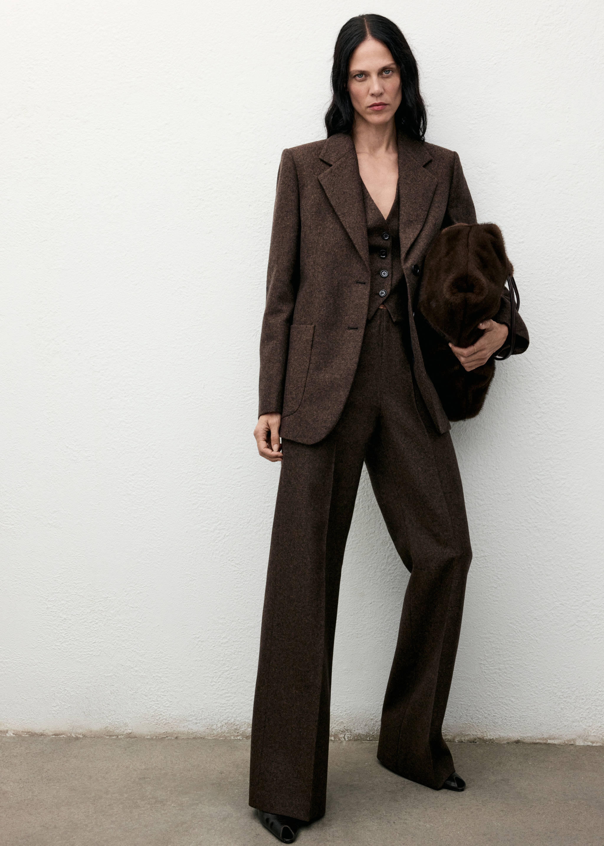 Speckled wool trousers - General plane