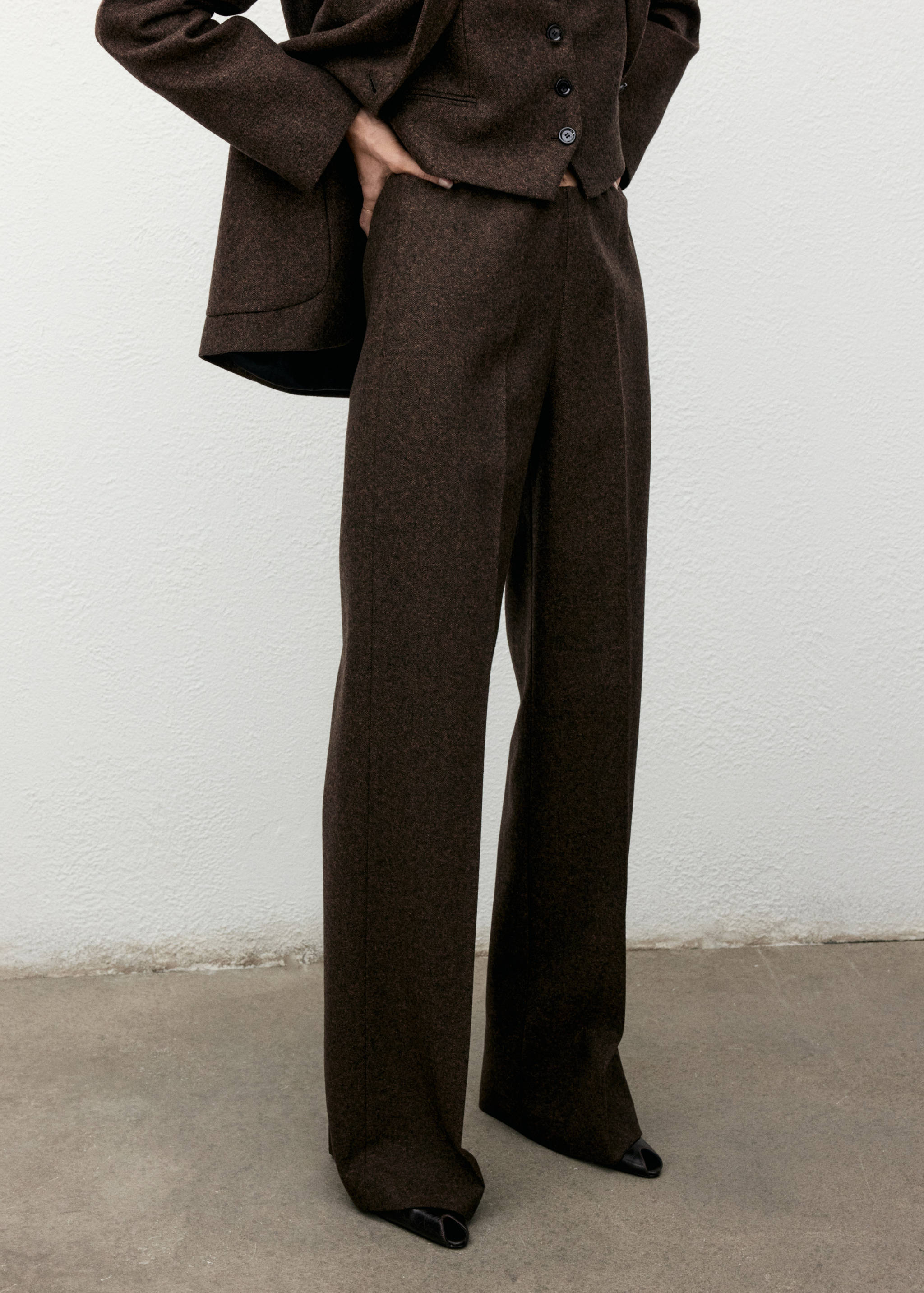 Speckled wool trousers - Medium plane