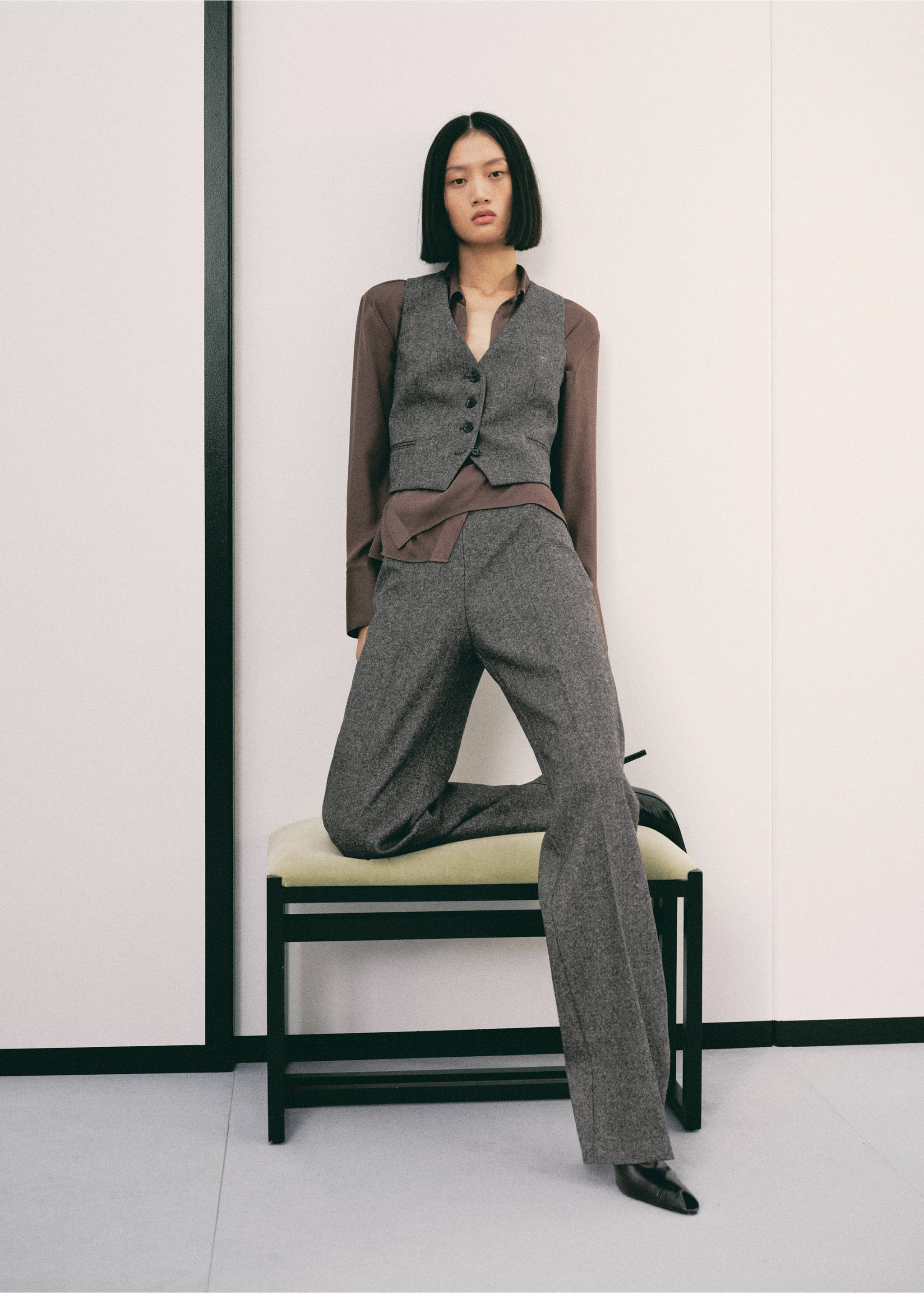 Speckled wool trousers - General plane, Grey. Ref: 17017914-00.