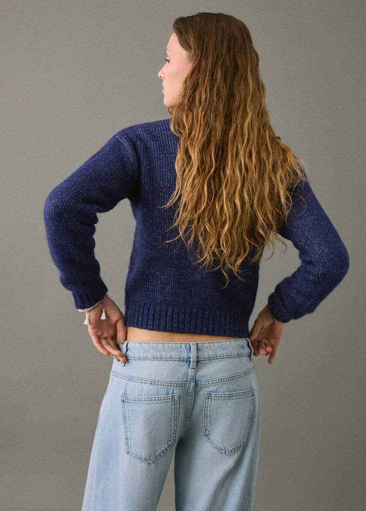 Knit embroidered sweater — Blue