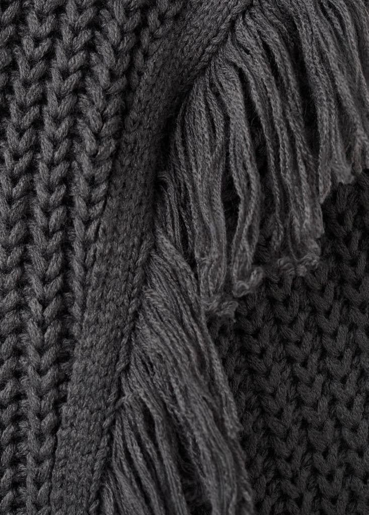 Fringes knit sweater — Charcoal