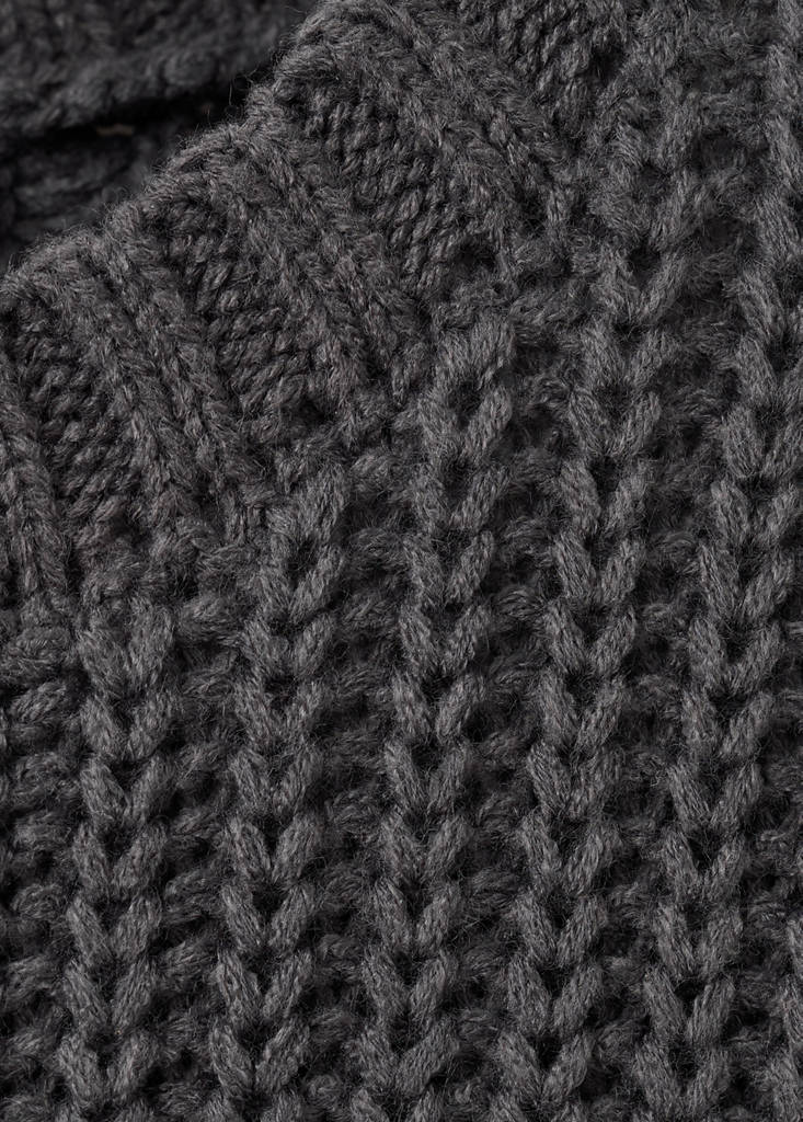 Fringes knit sweater — Charcoal