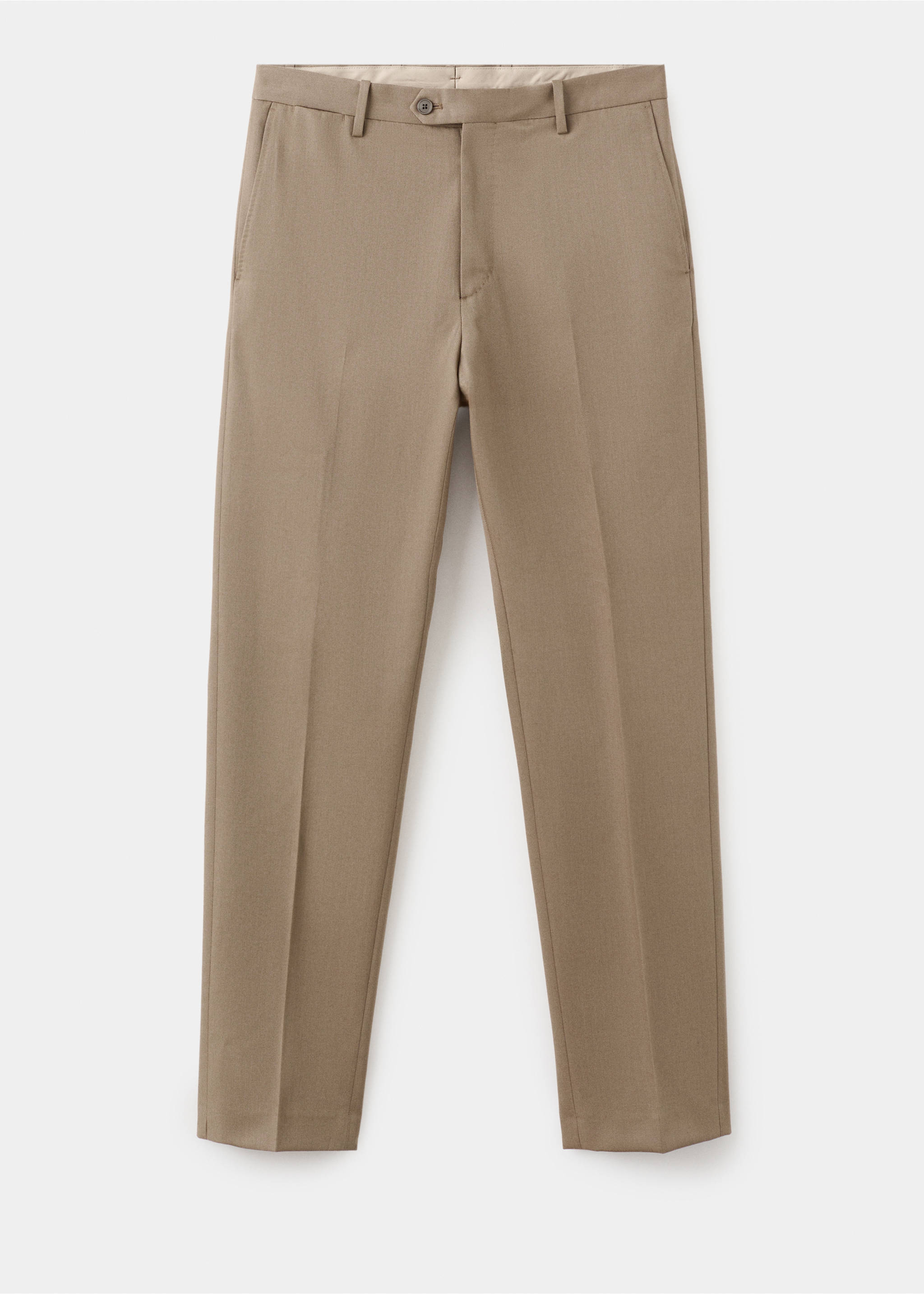 100% virgin wool regular fit trousers - Article without model, Caramel. Ref: 17018273-00.