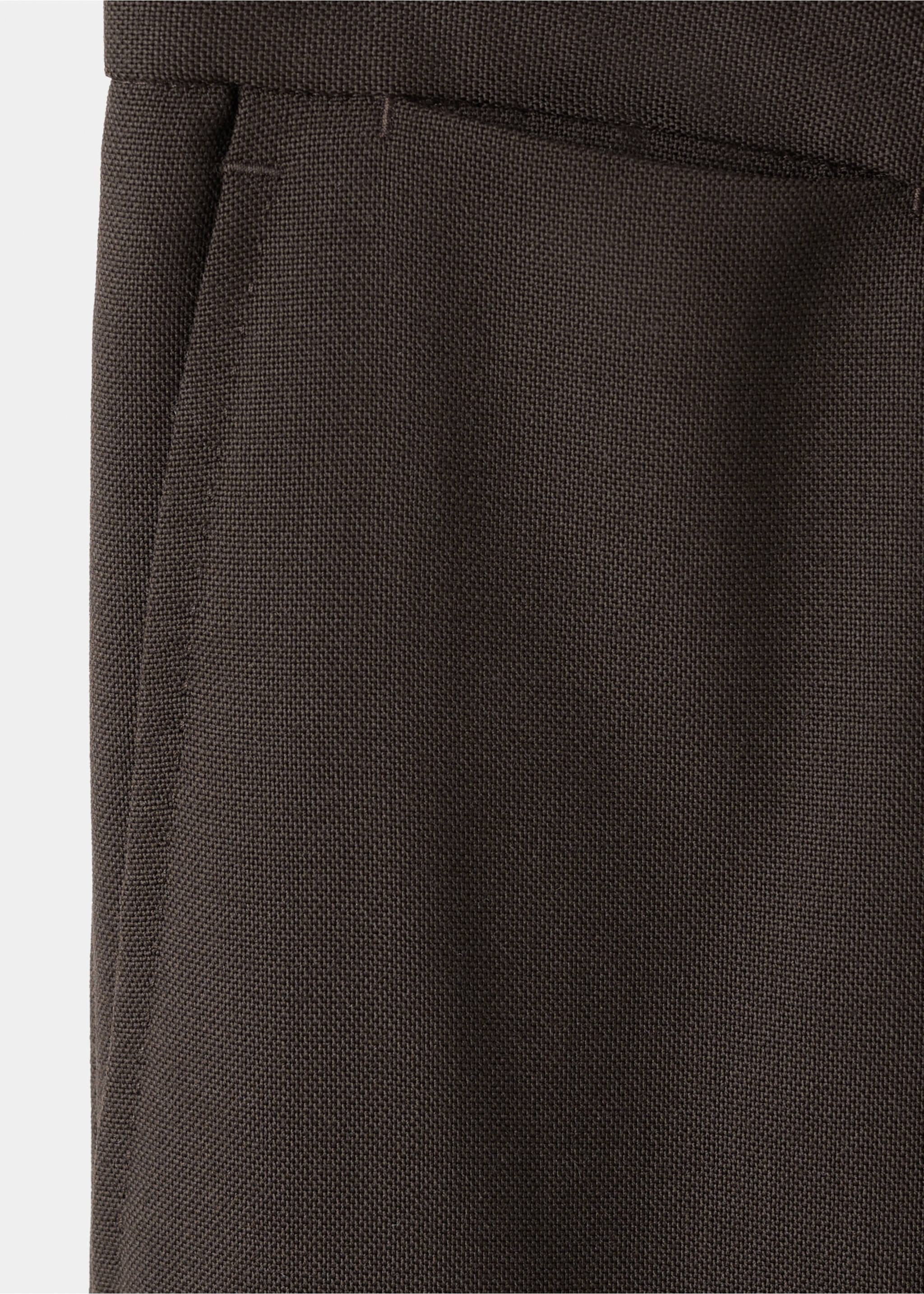 100% Italian wool smart pants - Details of the article 0, Brown. Ref: 17018274-00.