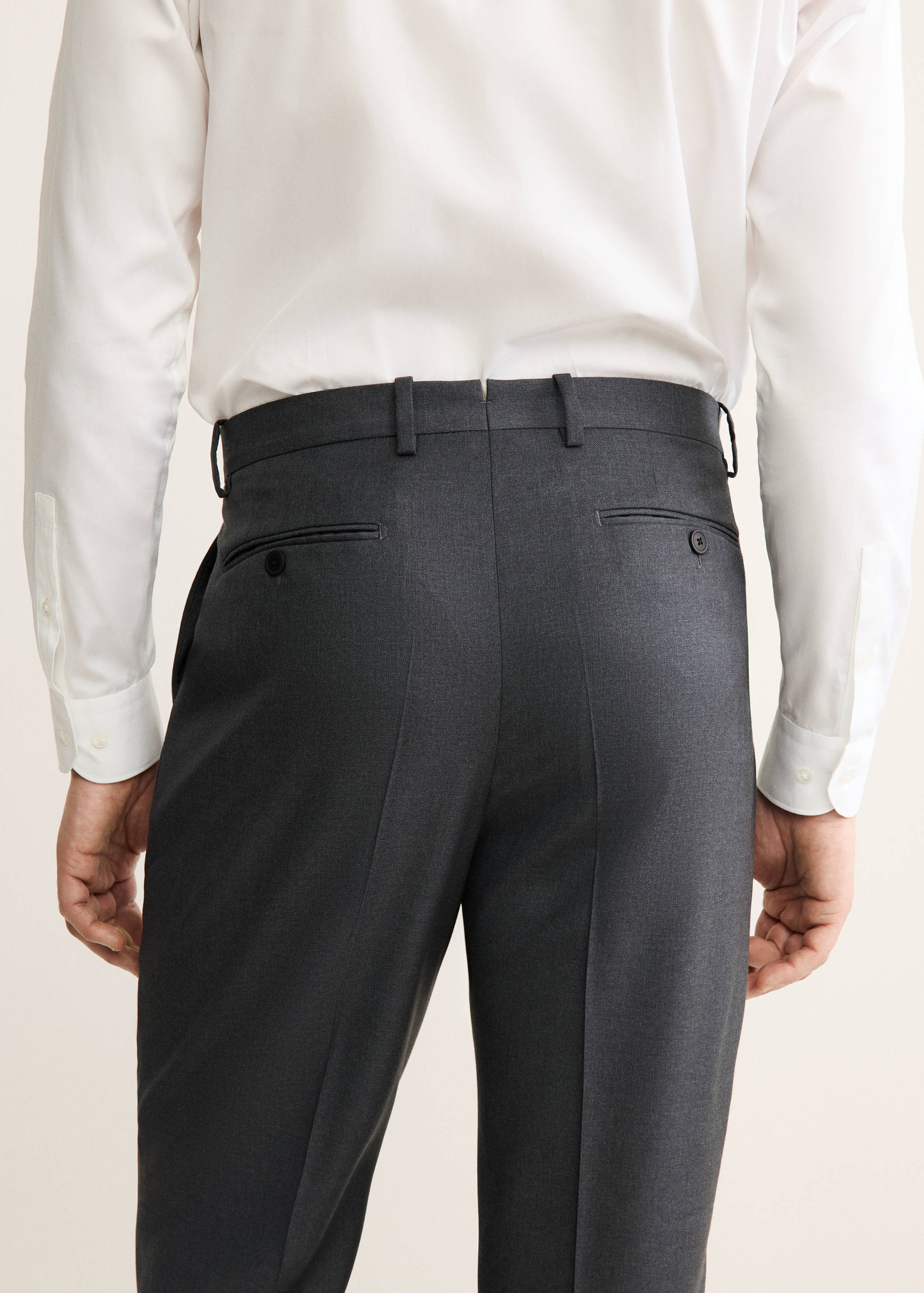 100% Italian virgin wool flannel suit trousers - Details of the article 6