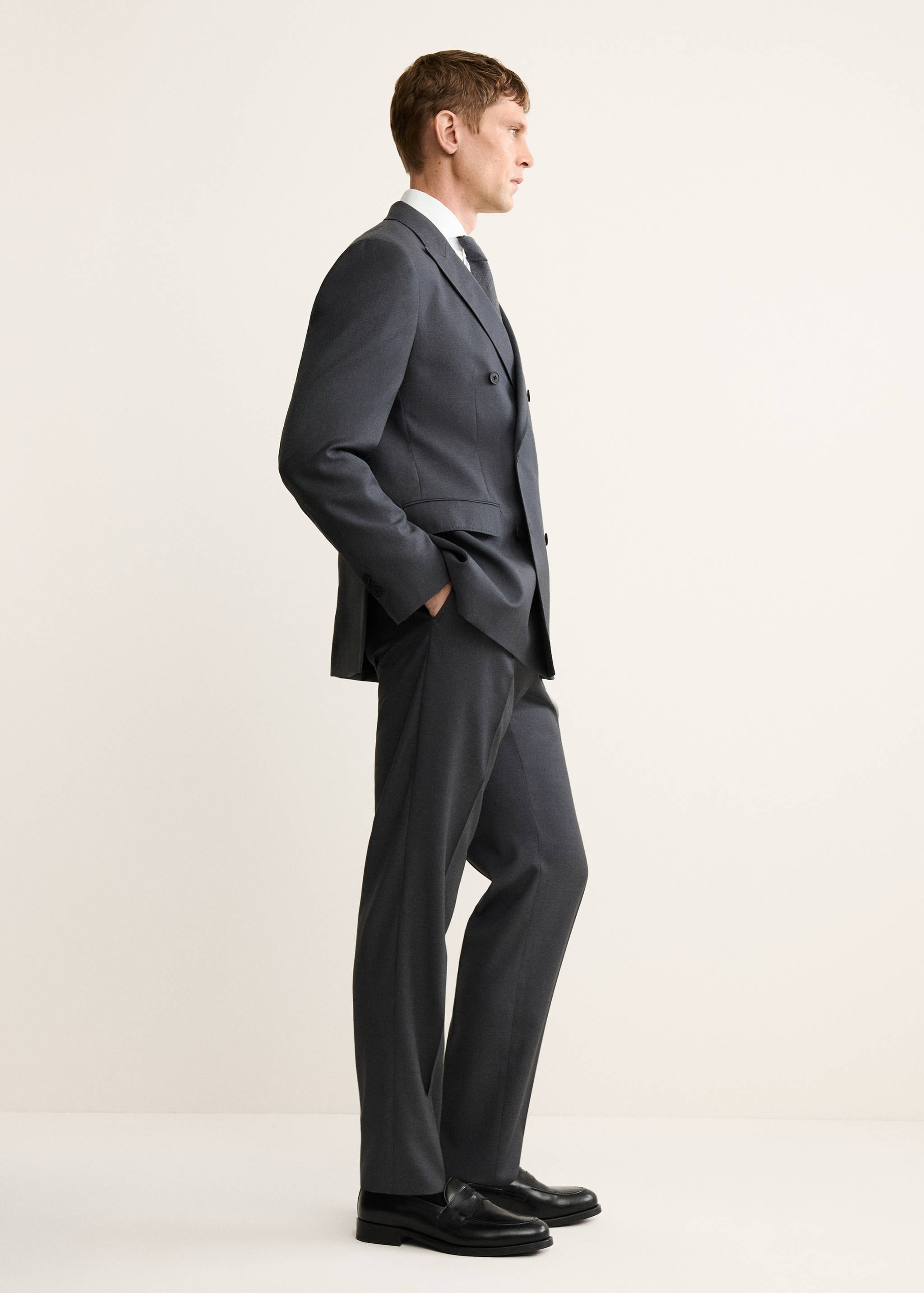 100% Italian virgin wool flannel suit trousers - Details of the article 2
