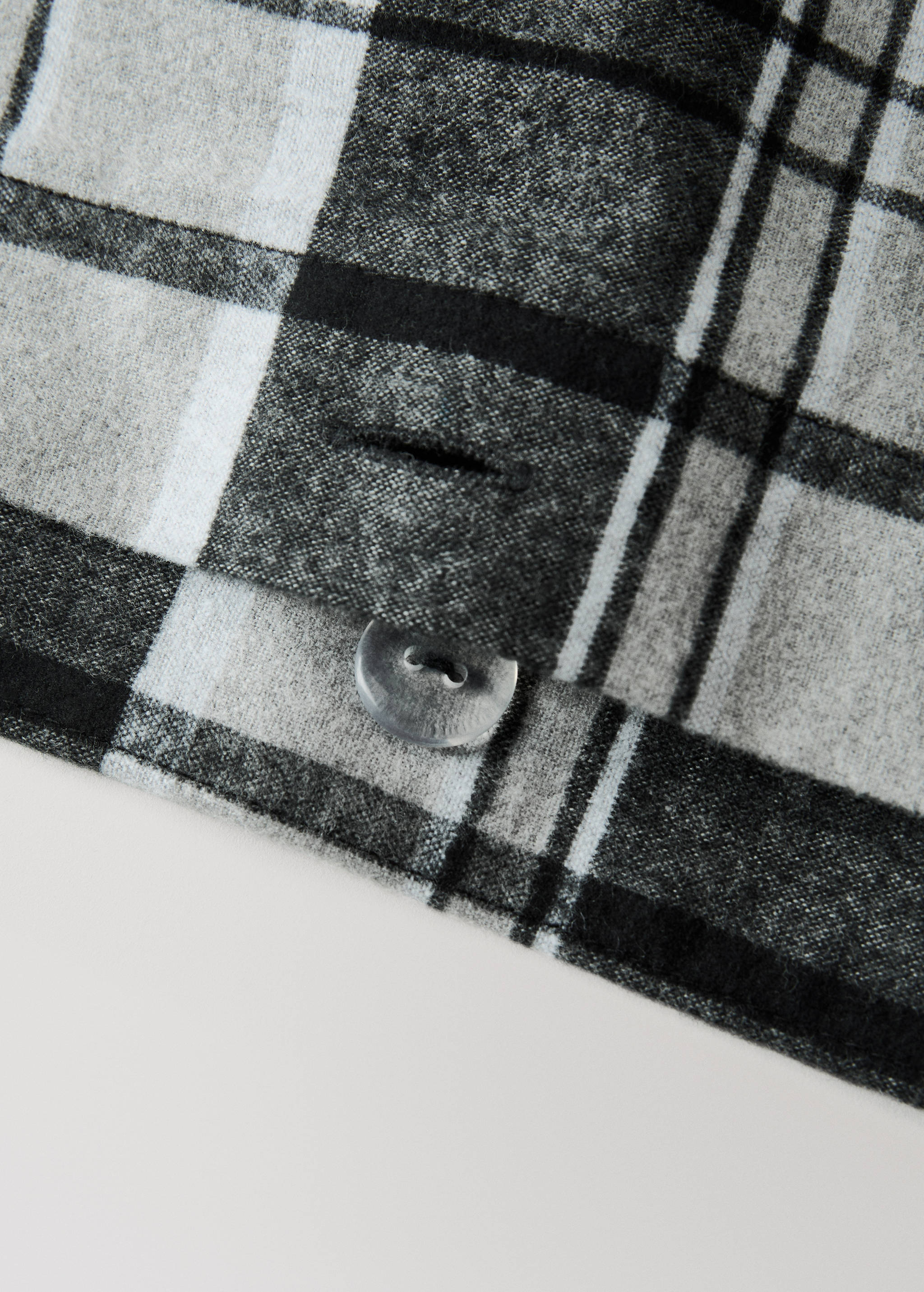 Cotton flannel duvet cover with melange threads and check print for 180/200 cm bed - Details of the article 1